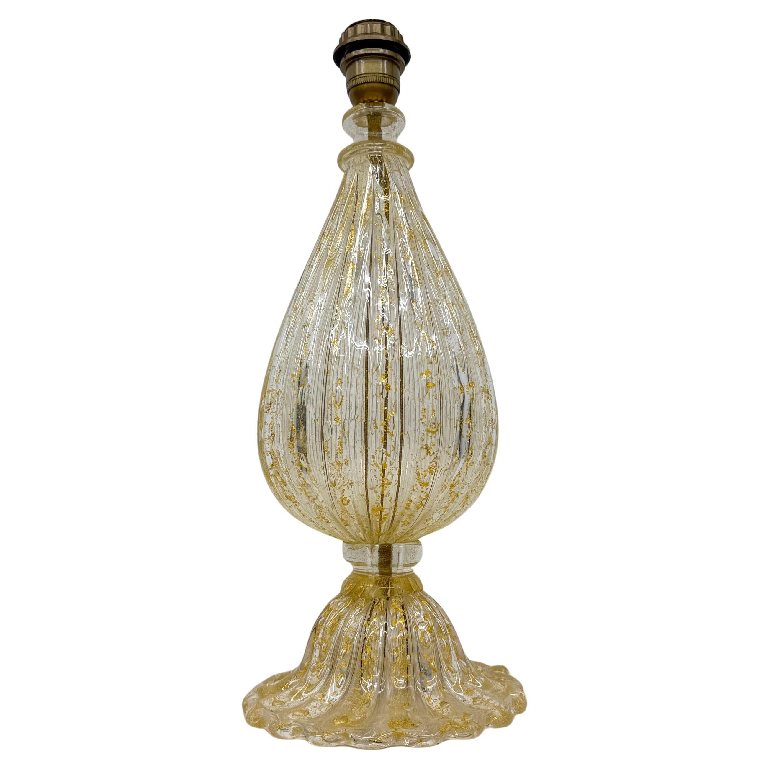 Lámpara de sobremesa de cristal Barovier & Toso , años 70 Italia