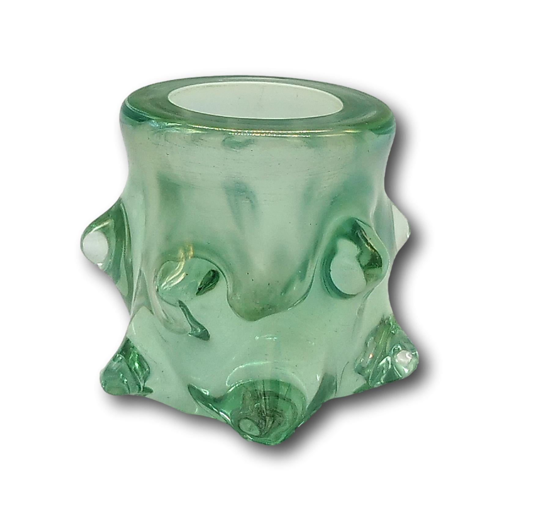 Italian Barovier & Toso Green Murano Glass Little Vase, Italy 1960s