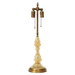 Barovier & Toso Hand Blown Murano Glass Table Lamp with Avventurina, 1950s