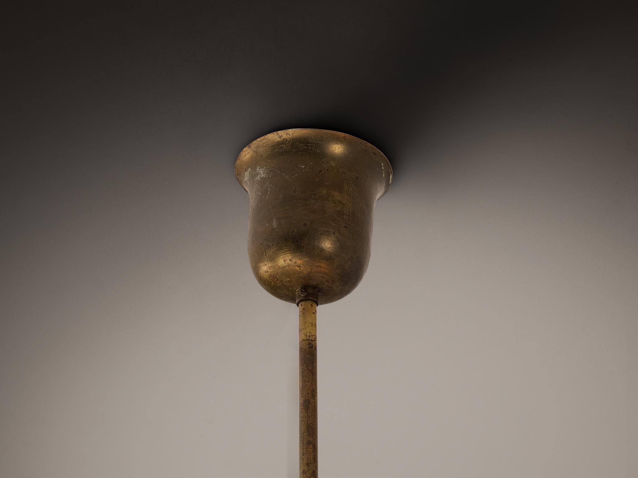 Lampadario italiano Barovier&Toso in cristallo e ottone in vendita 3