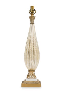 Barovier & Toso Italian Mid-Century Bolle and Gold Fleck Table Lamp