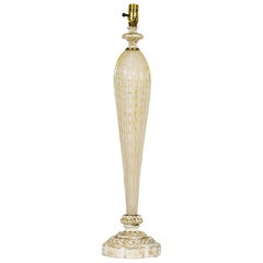 Barovier 
Toso Italian Mid-Century Bubbled White Glass Table Lamp