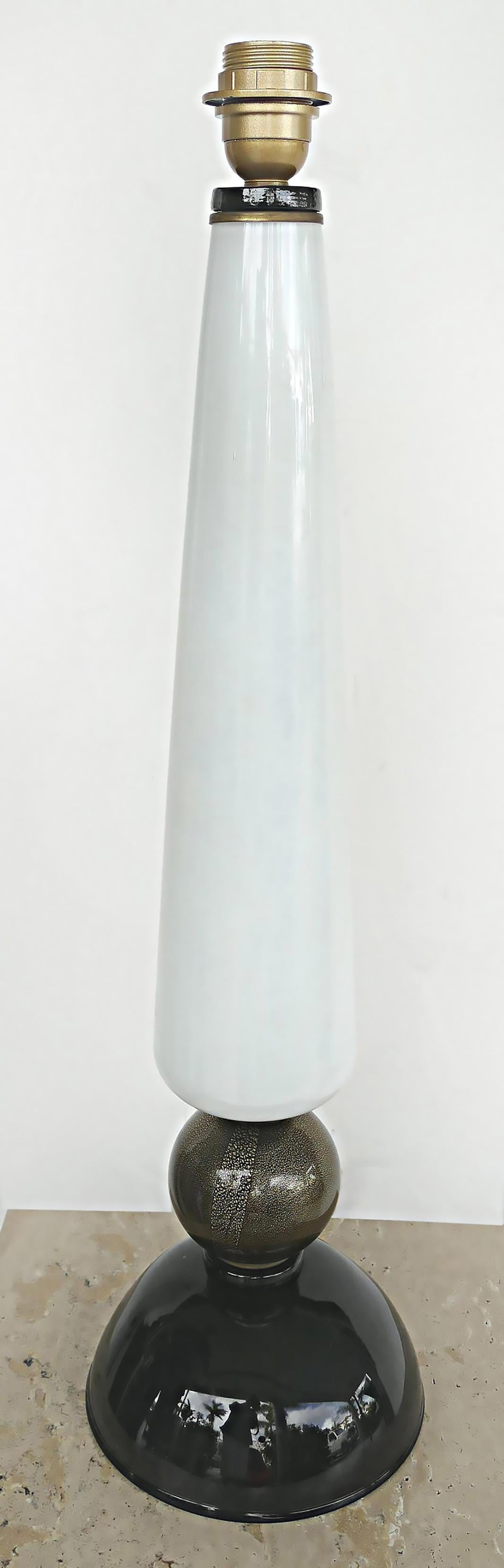 20th Century Barovier & Toso Italian Murano Glass Table Lamp, circa 1950s For Sale