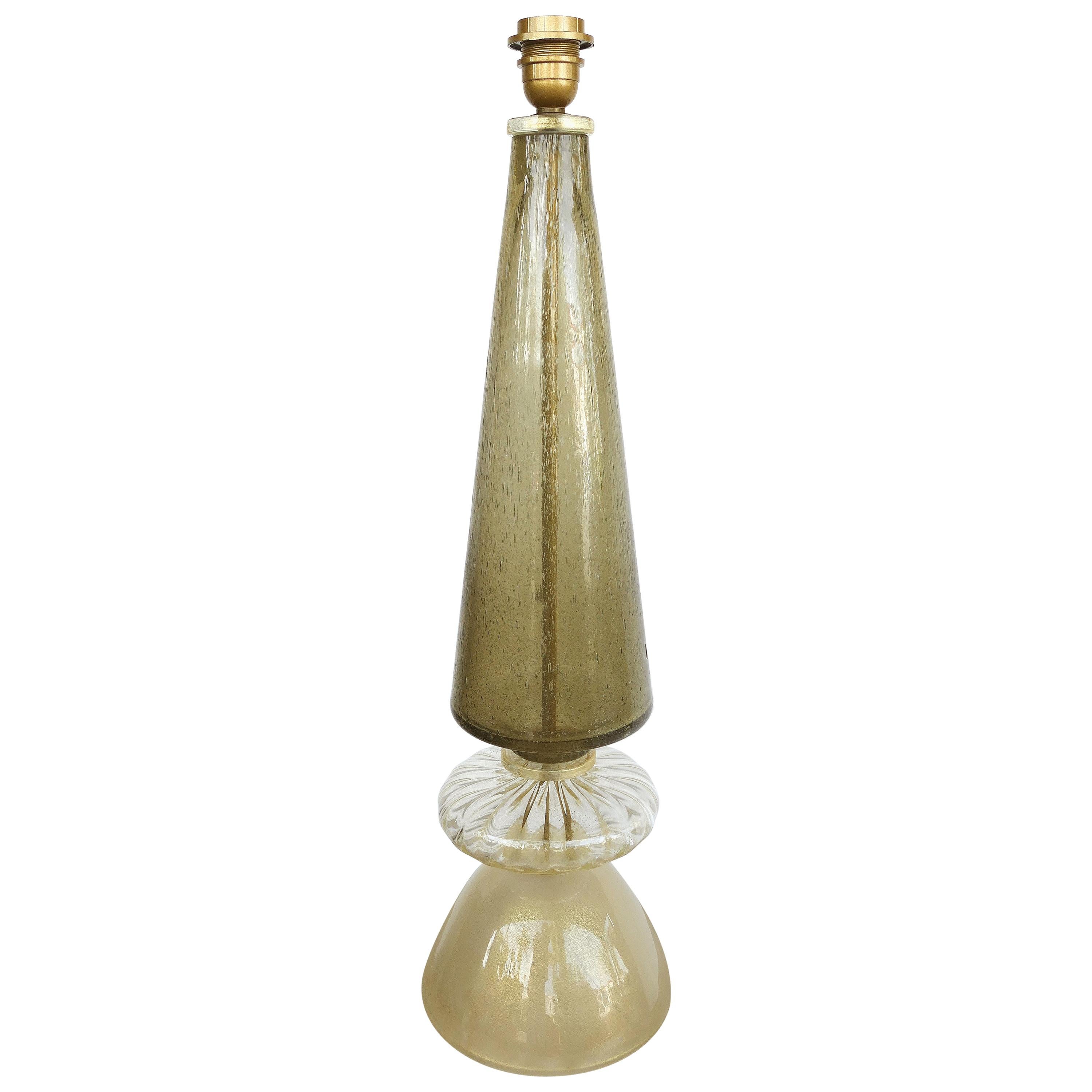 Barovier & Toso Italian Murano Glass Tall Table Lamp, Midcentury