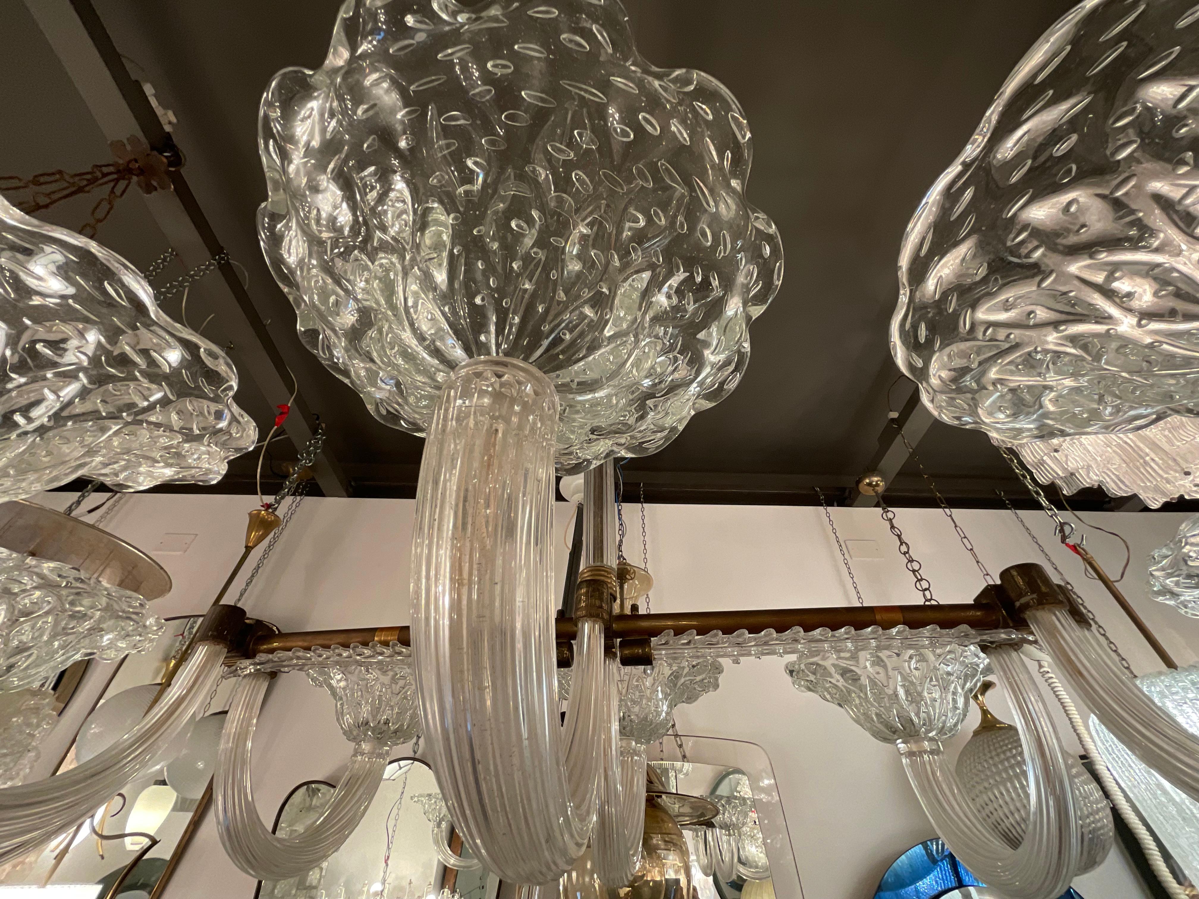 BAROVIER & TOSO - Lampadario 8 luci, Murano ITALIA 1940. in vendita 4