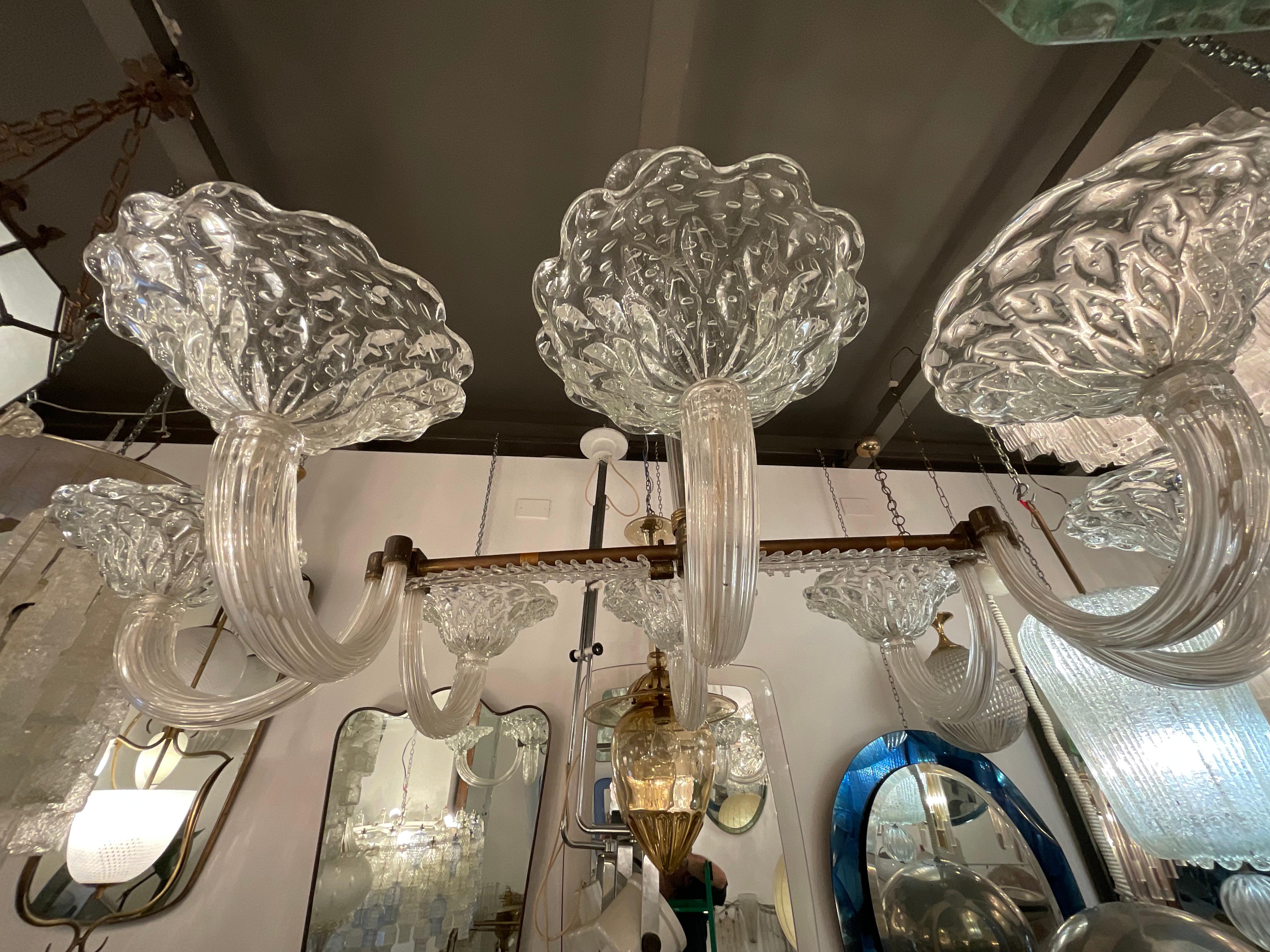 BAROVIER & TOSO - Lampadario 8 luci, Murano ITALIA 1940. in vendita 7