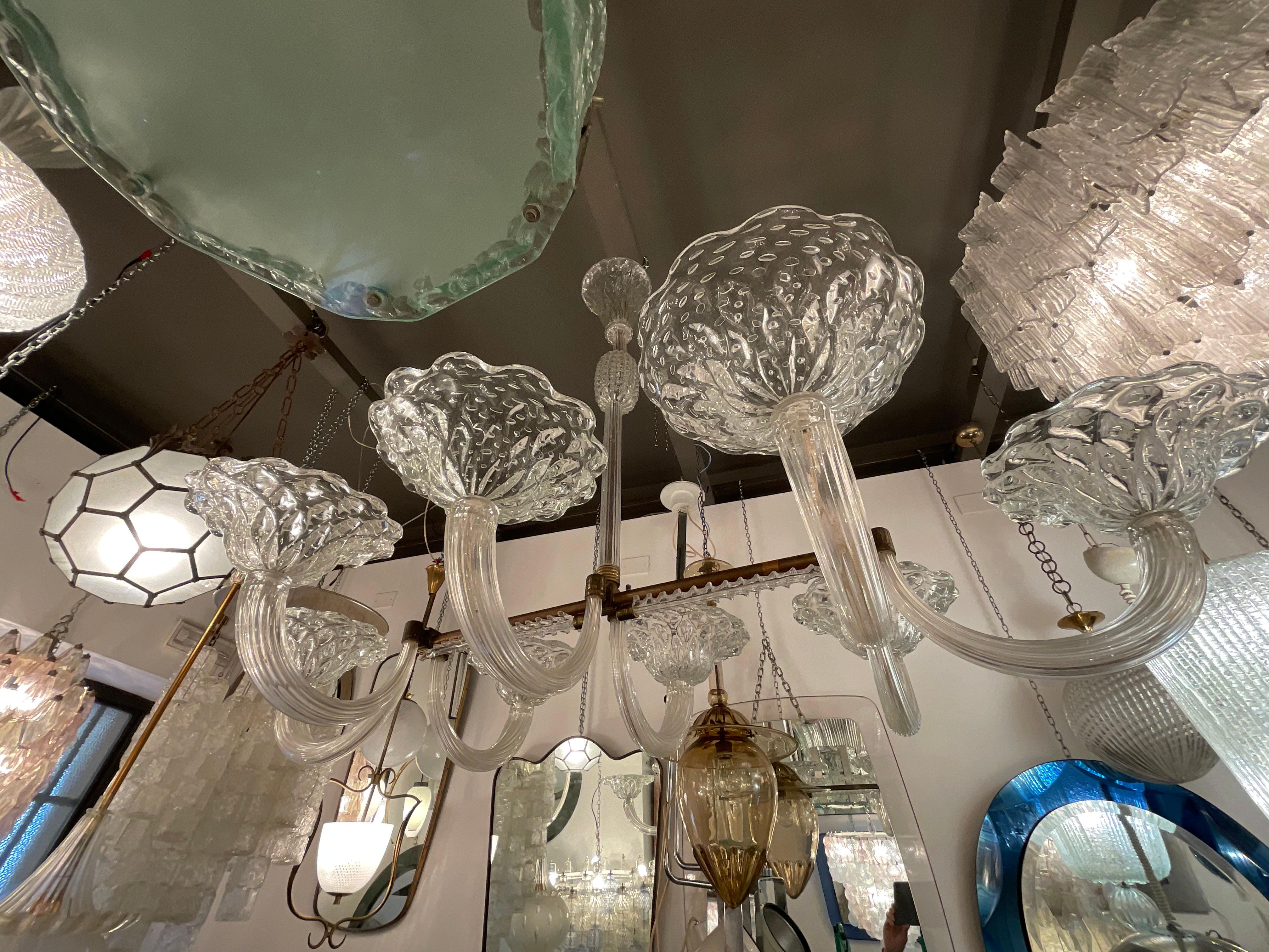 BAROVIER & TOSO - Lampadario 8 luci, Murano ITALIA 1940. in vendita 1