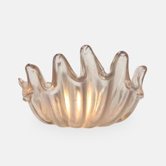 Barovier & Toso Large Clamshell Iridescent Glass Sconce, 1940s