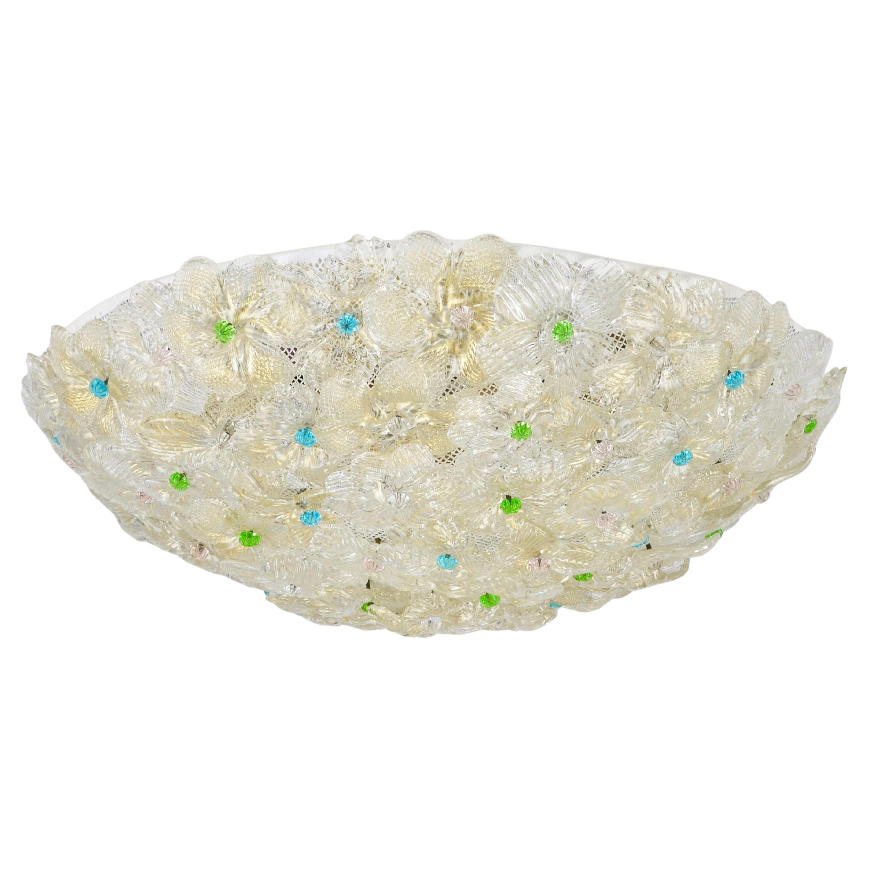 Barovier&Toso Grande fleur en verre de Murano Millefiori, Italie, années 1960 en vente