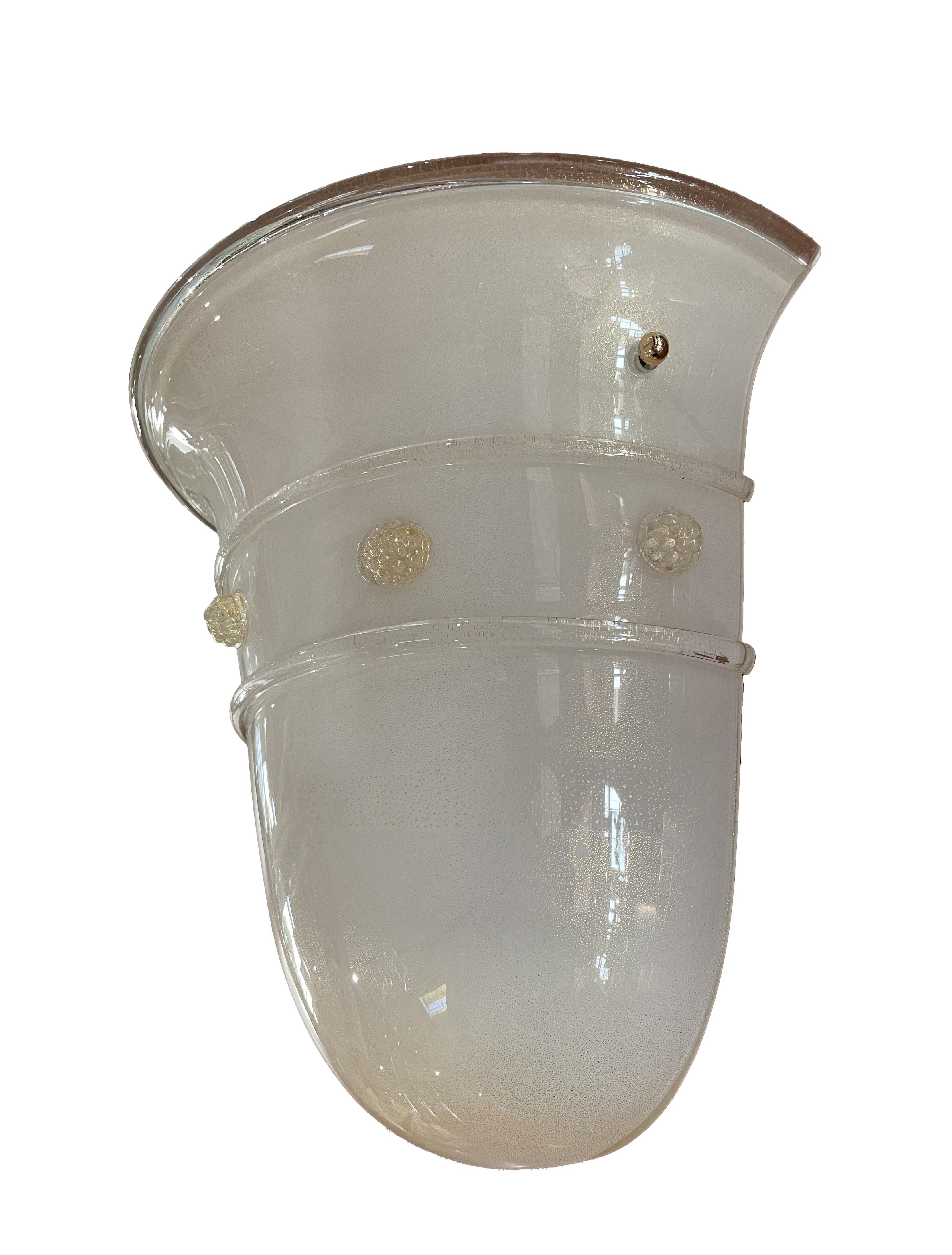 Murano Glass Barovier & Toso, Large One-light Sconce, Murano, 1980s For Sale