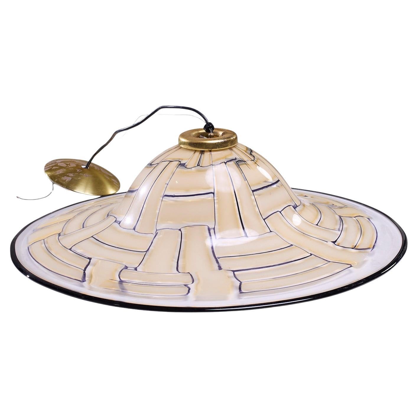 Barovier&Toso Lampe pendante Murano à suspension Tessere Ambra du milieu du siècle dernier