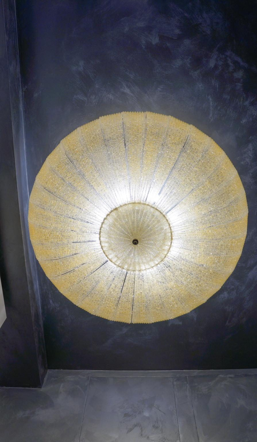 Barovier & Toso Luminaire de plafond en verre de Murano ambré moderne du milieu du siècle:: 1970 en vente 5