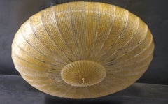 Barovier & Toso Moderner Bernstein-Muranoglas-Deckenlüster:: 1970er Jahre