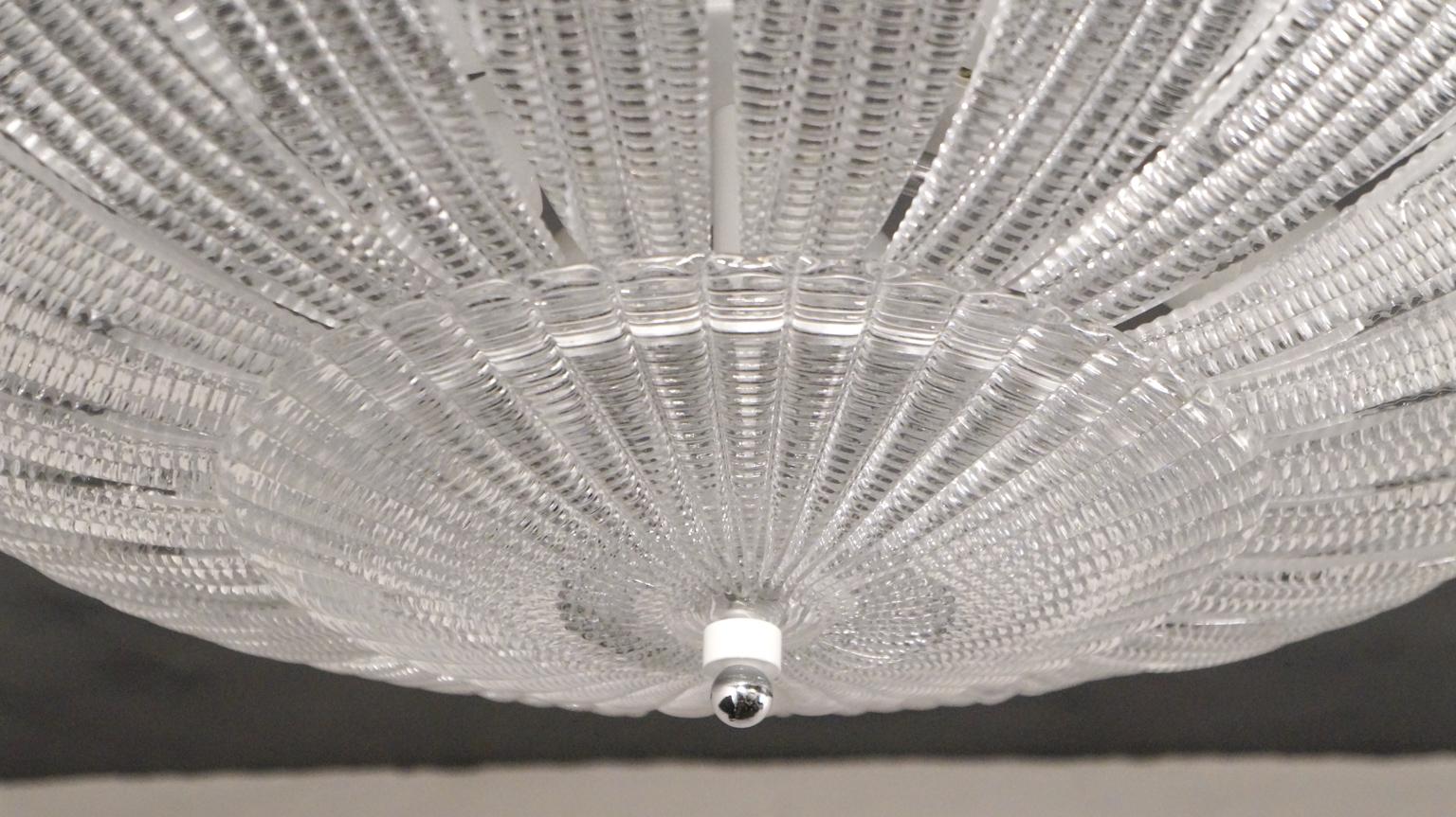 Barovier & Toso Mid-Century Modern Crystal Murano Glass Ceiling Chandelier, 1970 For Sale 7