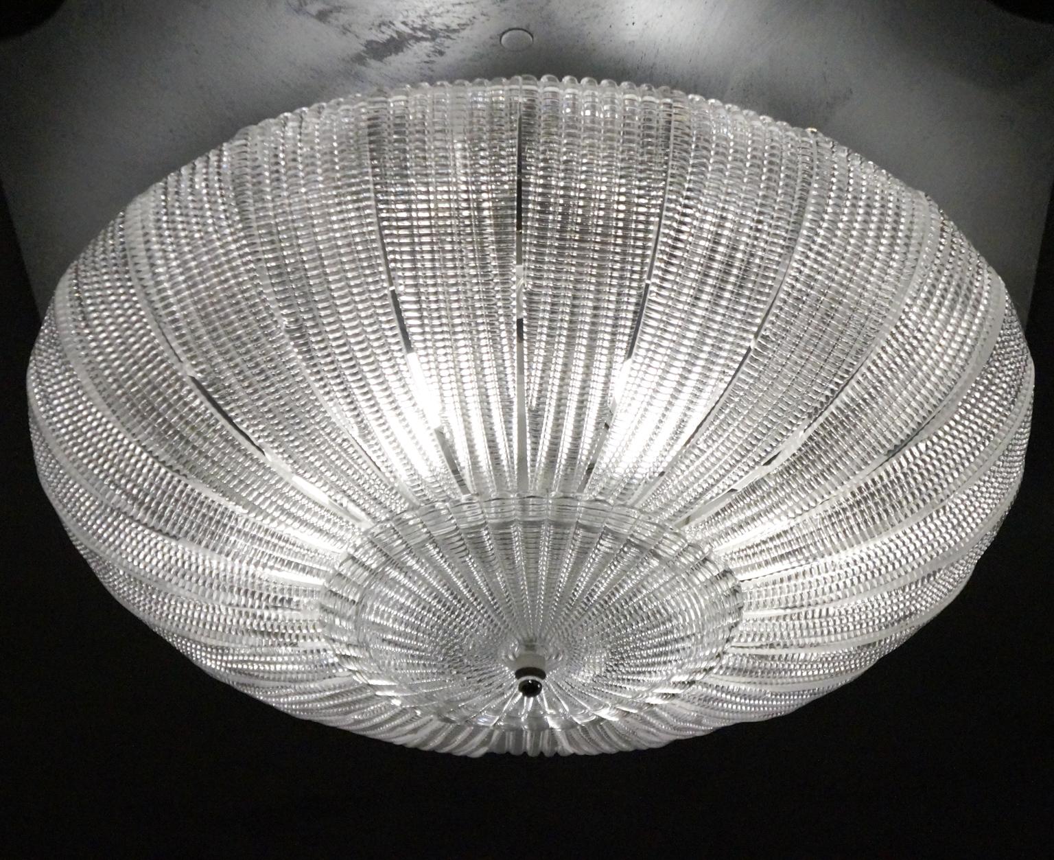 Barovier & Toso Mid-Century Modern Crystal Murano Glass Ceiling Chandelier, 1970 im Angebot 6