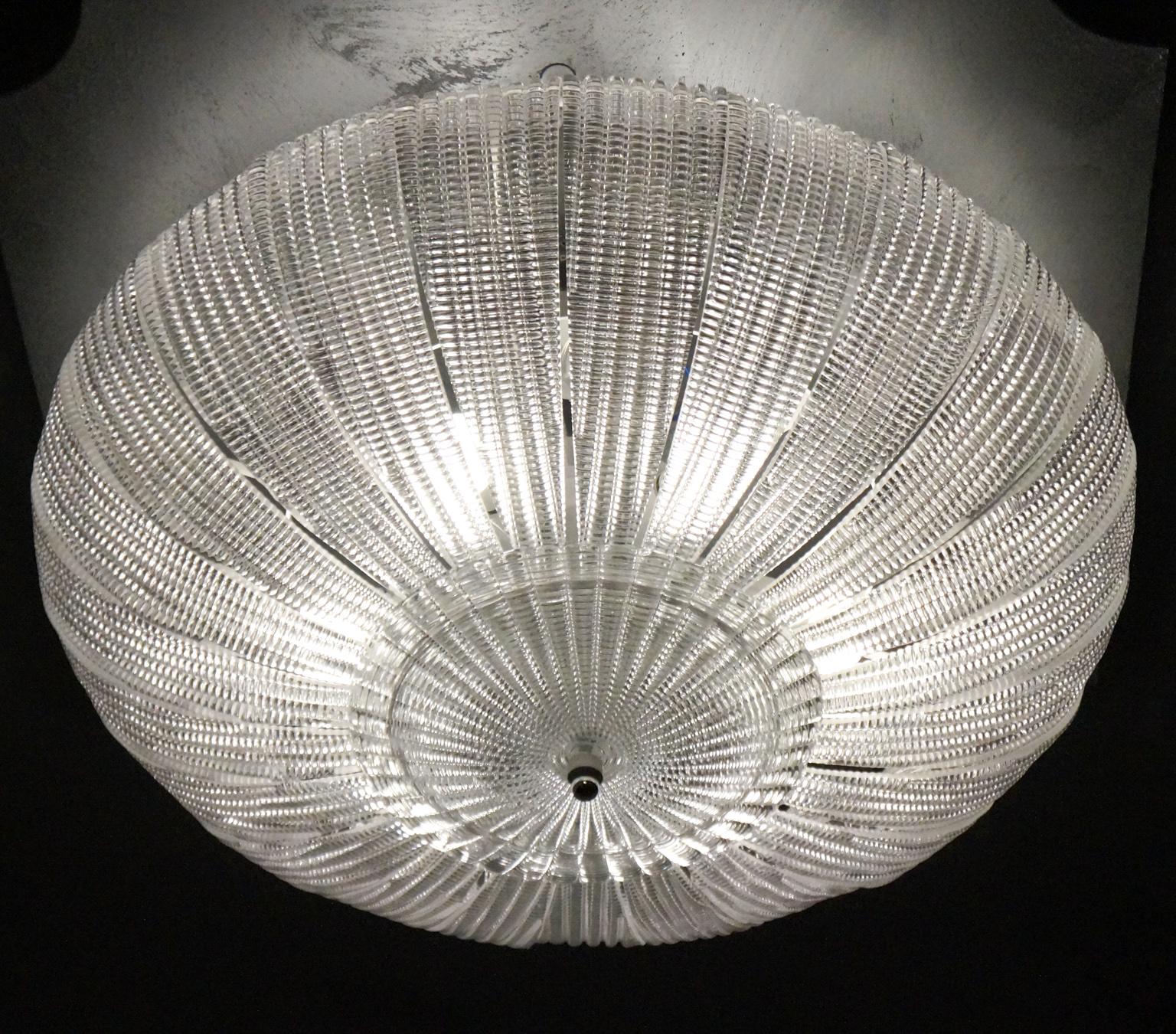 Barovier & Toso Mid-Century Modern Crystal Murano Glass Ceiling Chandelier, 1970 For Sale 9