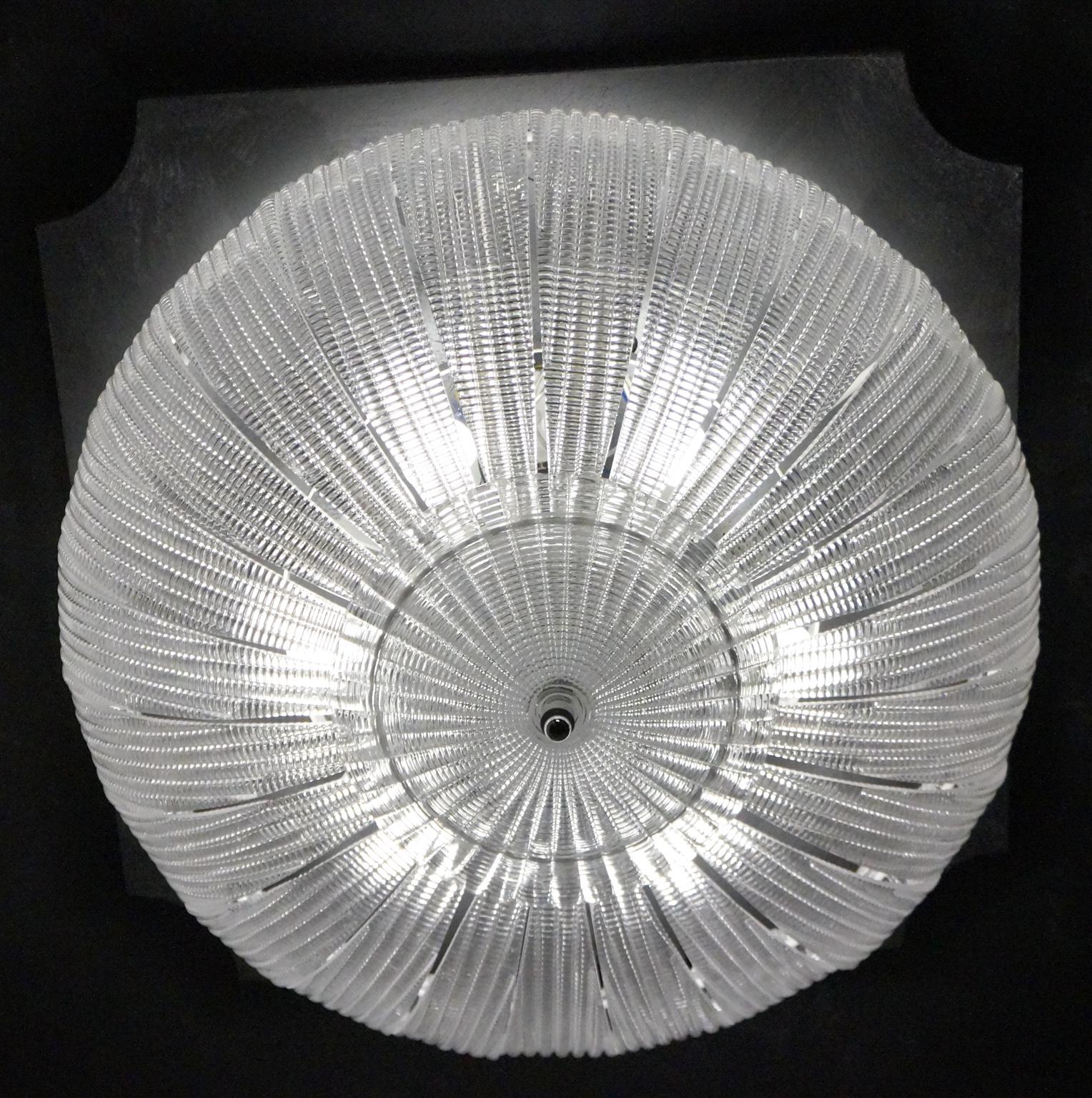 Barovier & Toso Mid-Century Modern Crystal Murano Glass Ceiling Chandelier, 1970 im Angebot 8
