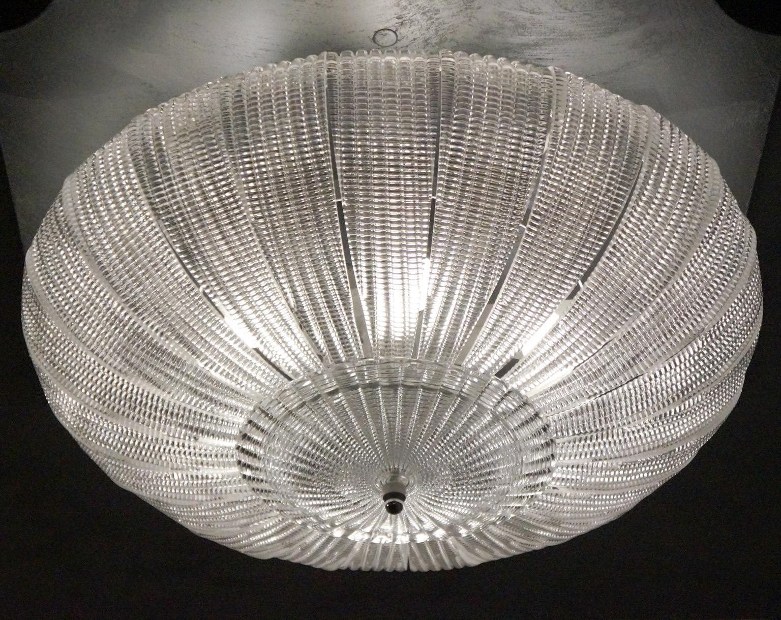 Barovier & Toso Mid-Century Modern Crystal Murano Glass Ceiling Chandelier, 1970 For Sale 11