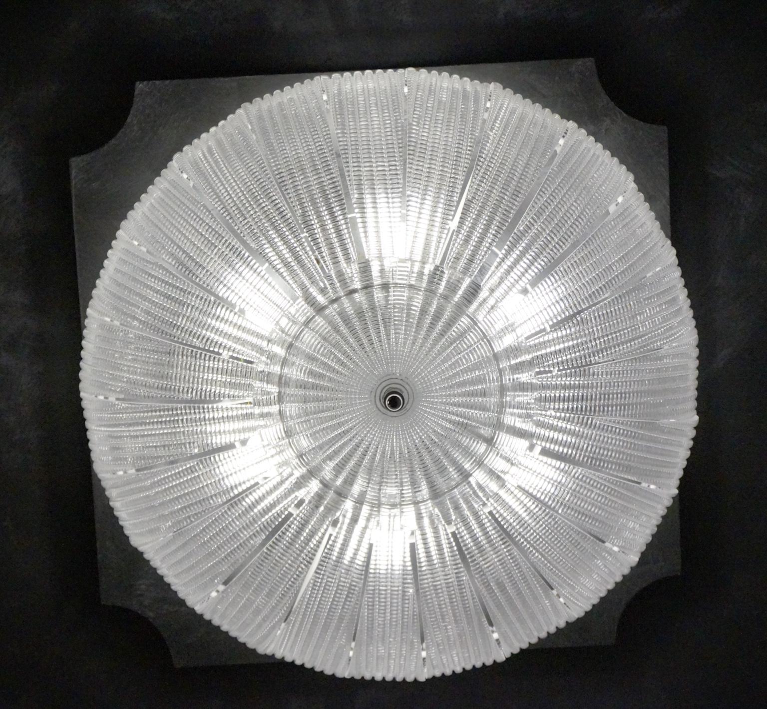 Barovier & Toso Mid-Century Modern Crystal Murano Glass Ceiling Chandelier, 1970 im Angebot 10