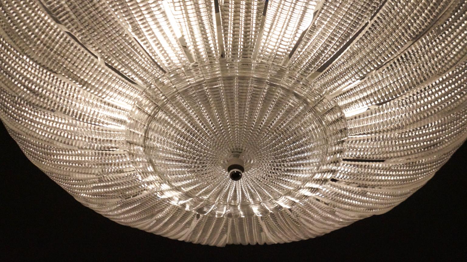 Barovier & Toso Mid-Century Modern Crystal Murano Glass Ceiling Chandelier, 1970 For Sale 14