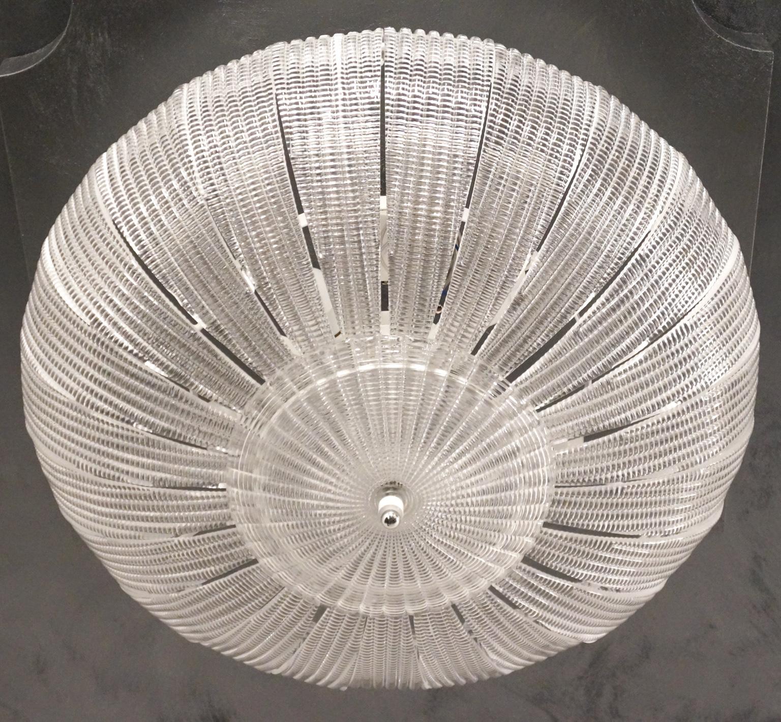 Barovier & Toso Mid-Century Modern Crystal Murano Glass Ceiling Chandelier, 1970 (Moderne der Mitte des Jahrhunderts) im Angebot