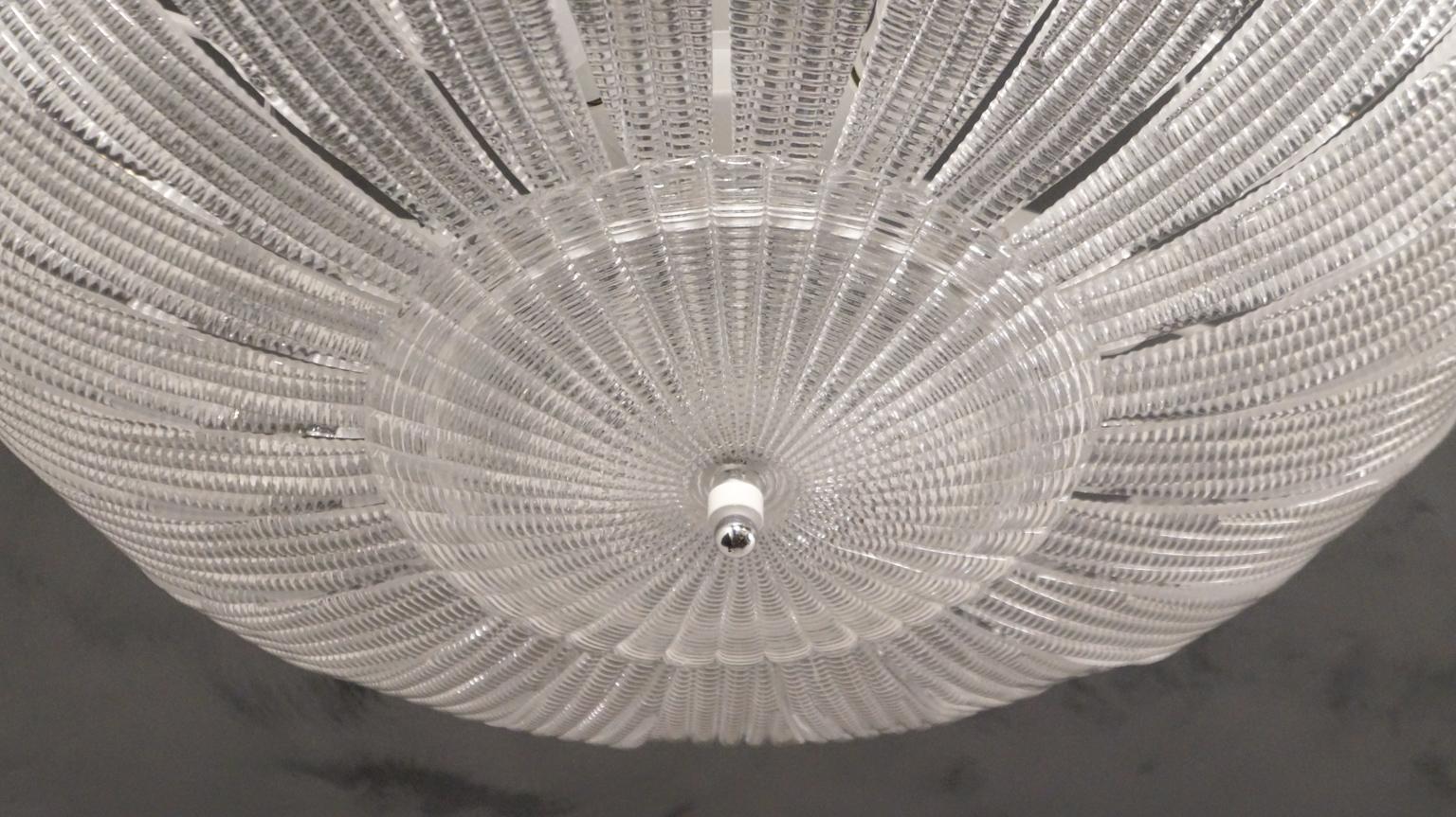 Barovier & Toso Mid-Century Modern Crystal Murano Glass Ceiling Chandelier, 1970 For Sale 2