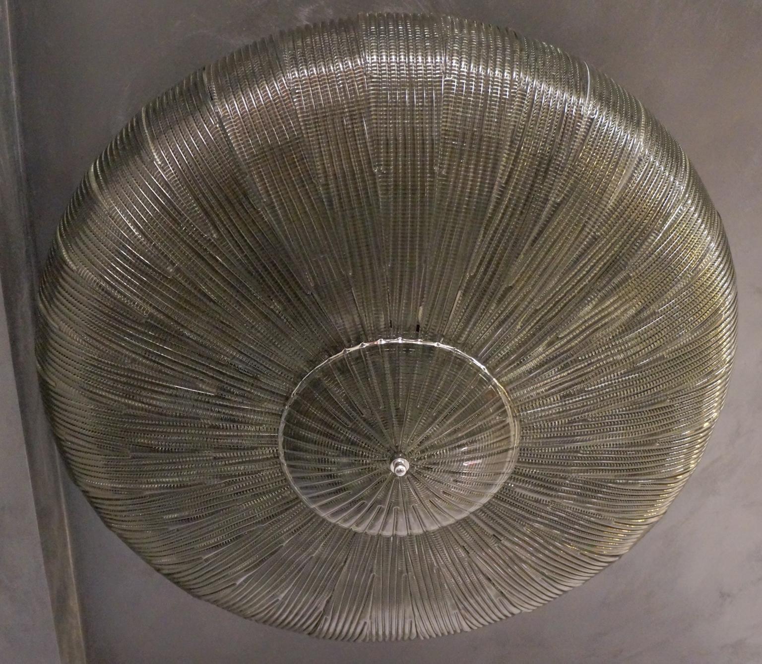 Barovier & Toso Mid-Century Modern Grey Murano Glass Ceiling Chandelier, 1970s For Sale 14