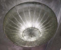 Barovier & Toso Mid-Century Modern Grey Murano Glass Ceiling Chandelier, 1970s