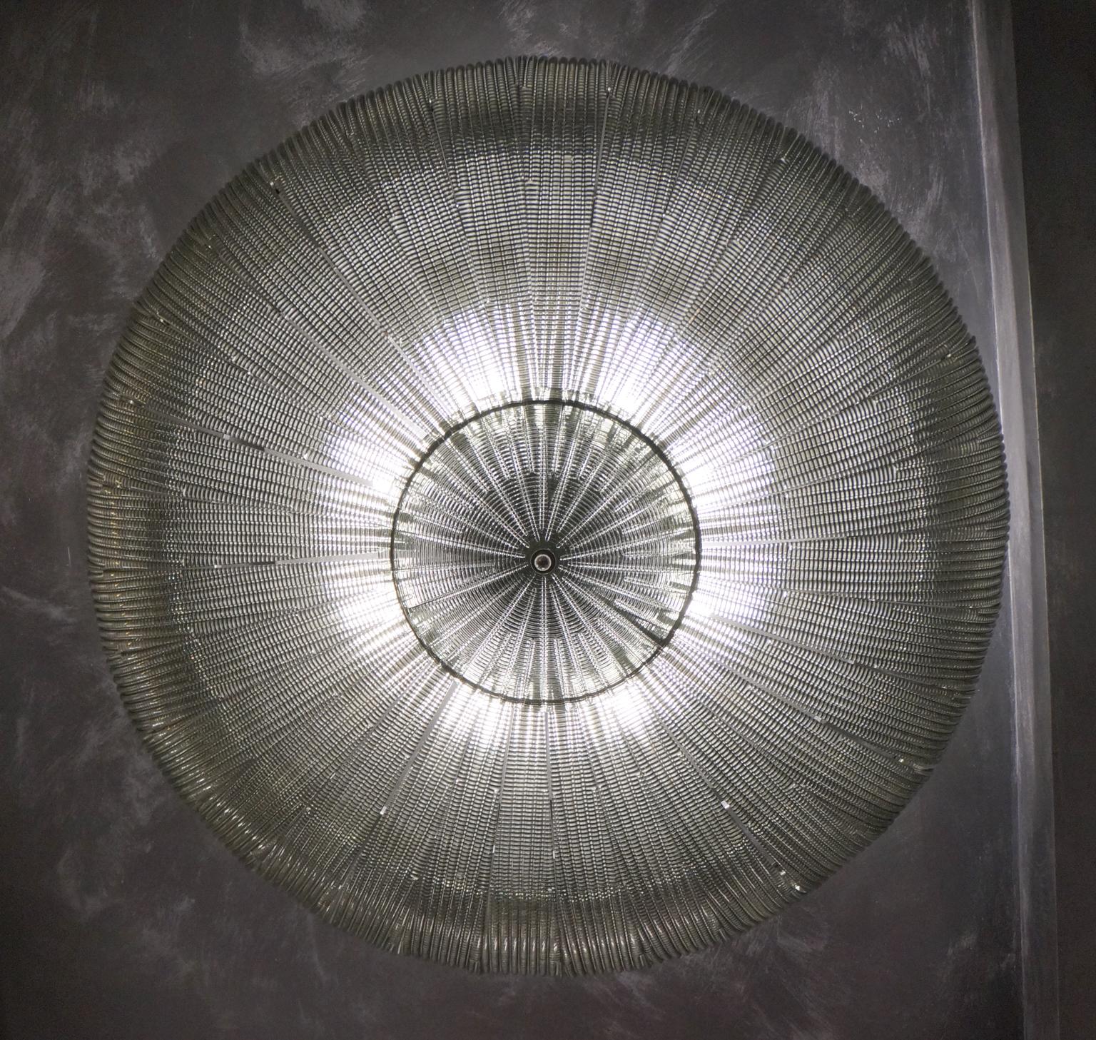 Italian Barovier & Toso Mid-Century Modern Grey Murano Glass Ceiling Chandelier, 1970s For Sale