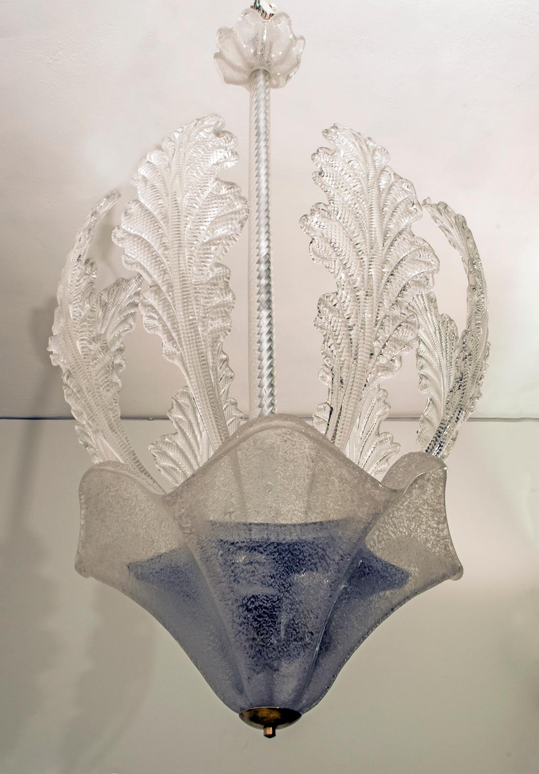 Barovier & Toso Moderner italienischer Muranoglas-Kronleuchter aus der Jahrhundertmitte, 1940er Jahre 1