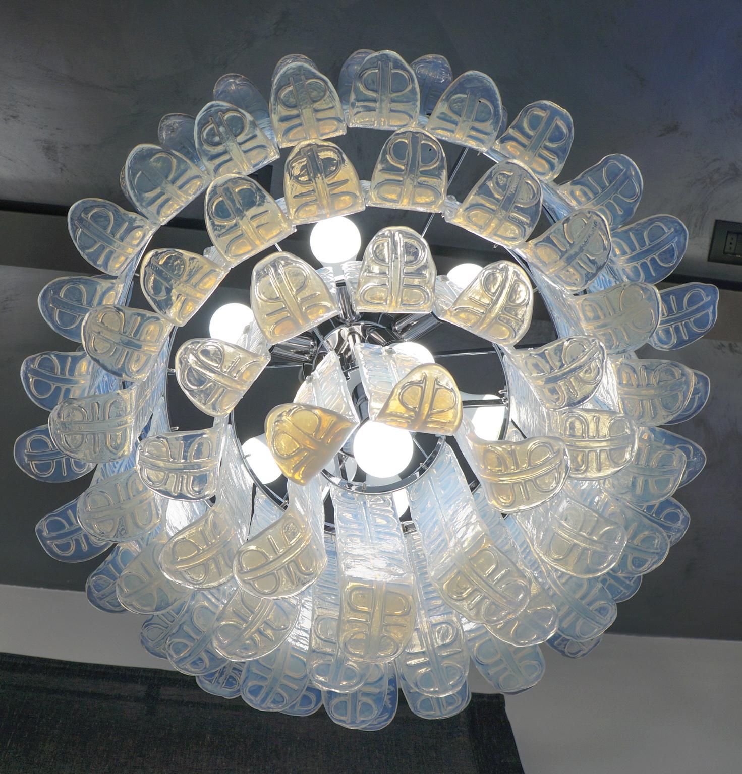 Barovier & Toso Luminaire en verre de Murano opalin moderne du milieu du siècle:: 1972 en vente 7