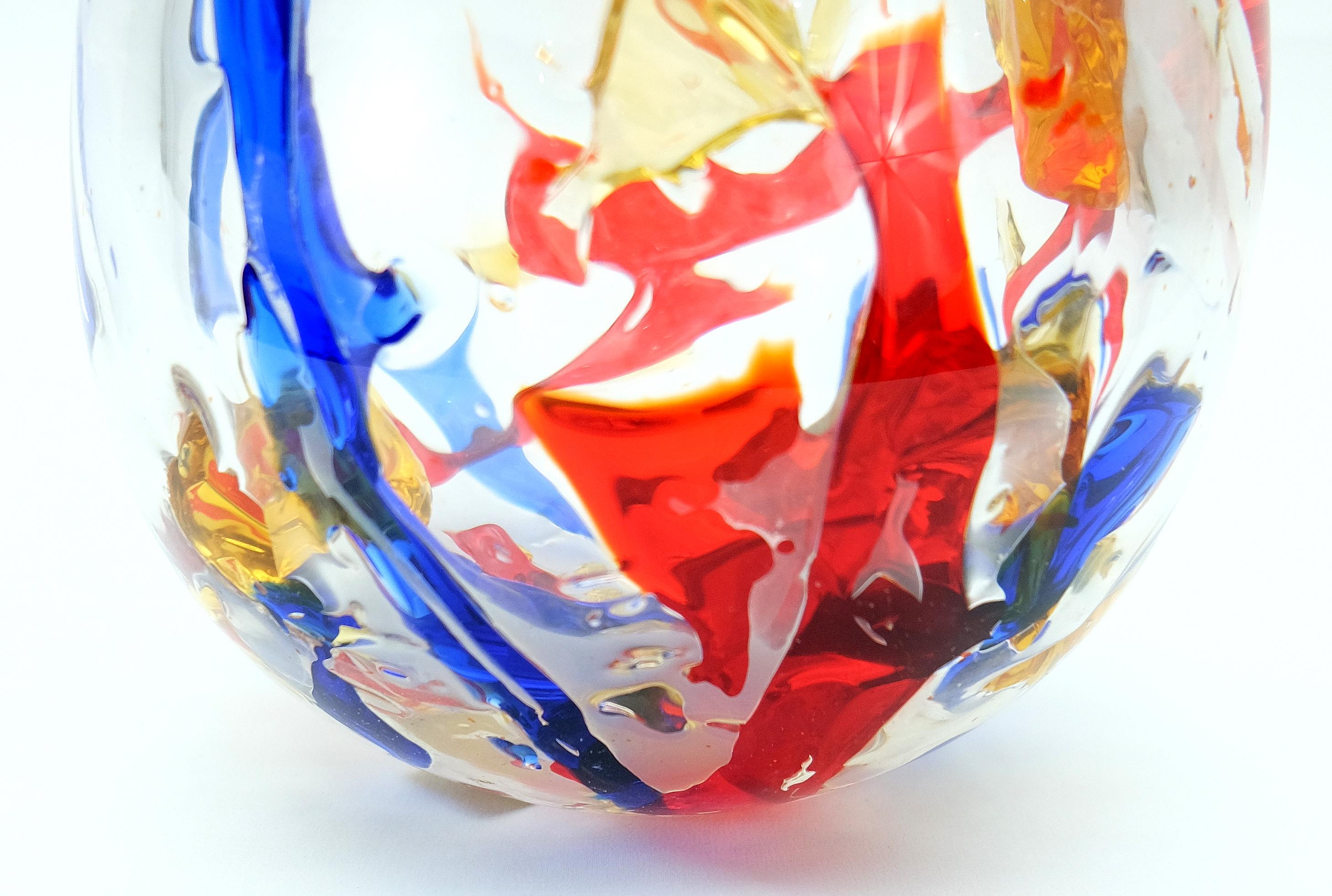 Barovier & Toso Multi-color Murano Glass Vase In New Condition For Sale In Miami, FL