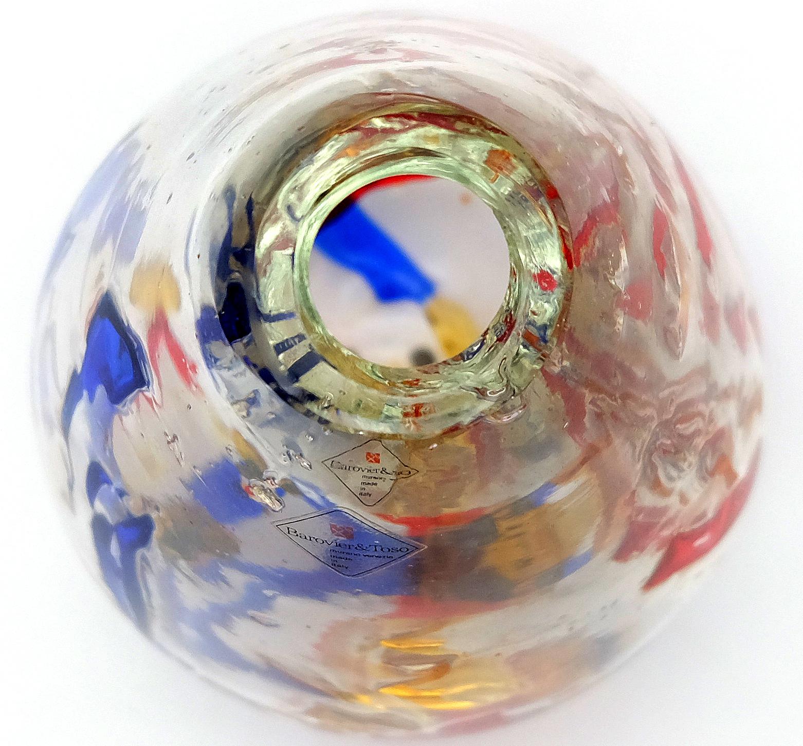 Barovier & Toso Multi-color Murano Glass Vase For Sale 1