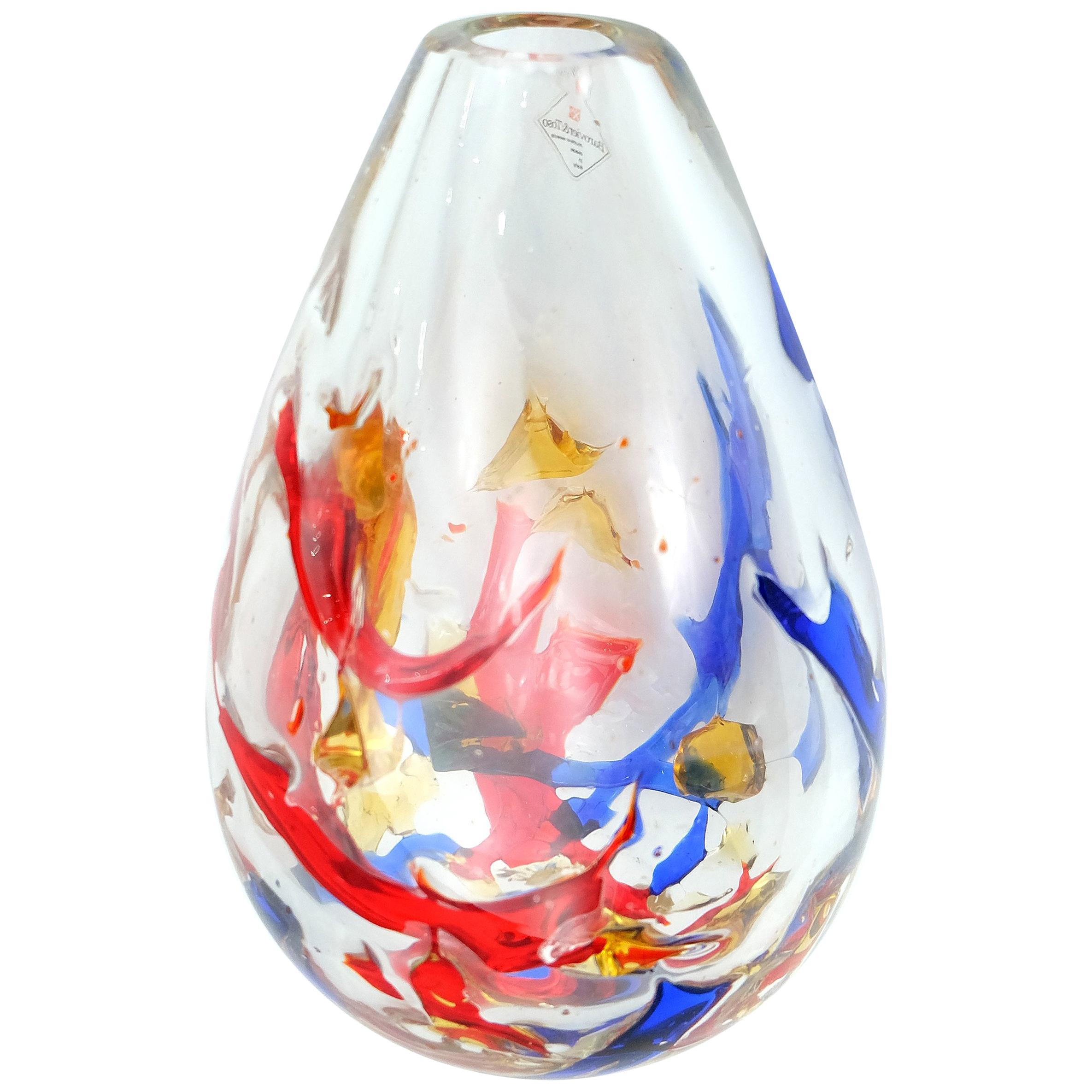Barovier & Toso Multi-color Murano Glass Vase