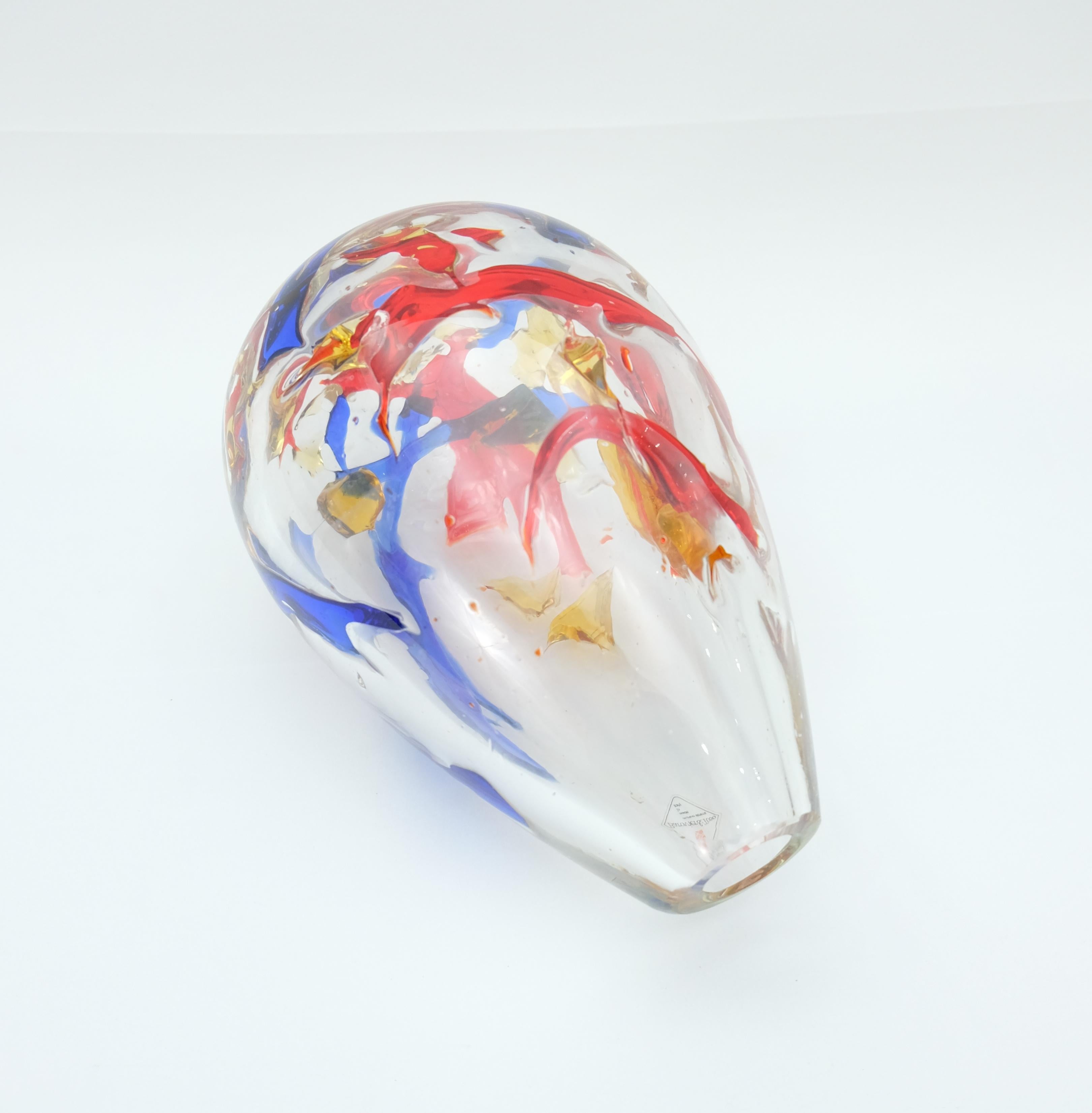 Barovier & Toso Multi-Color Murano Glass Vase, Italy For Sale 4