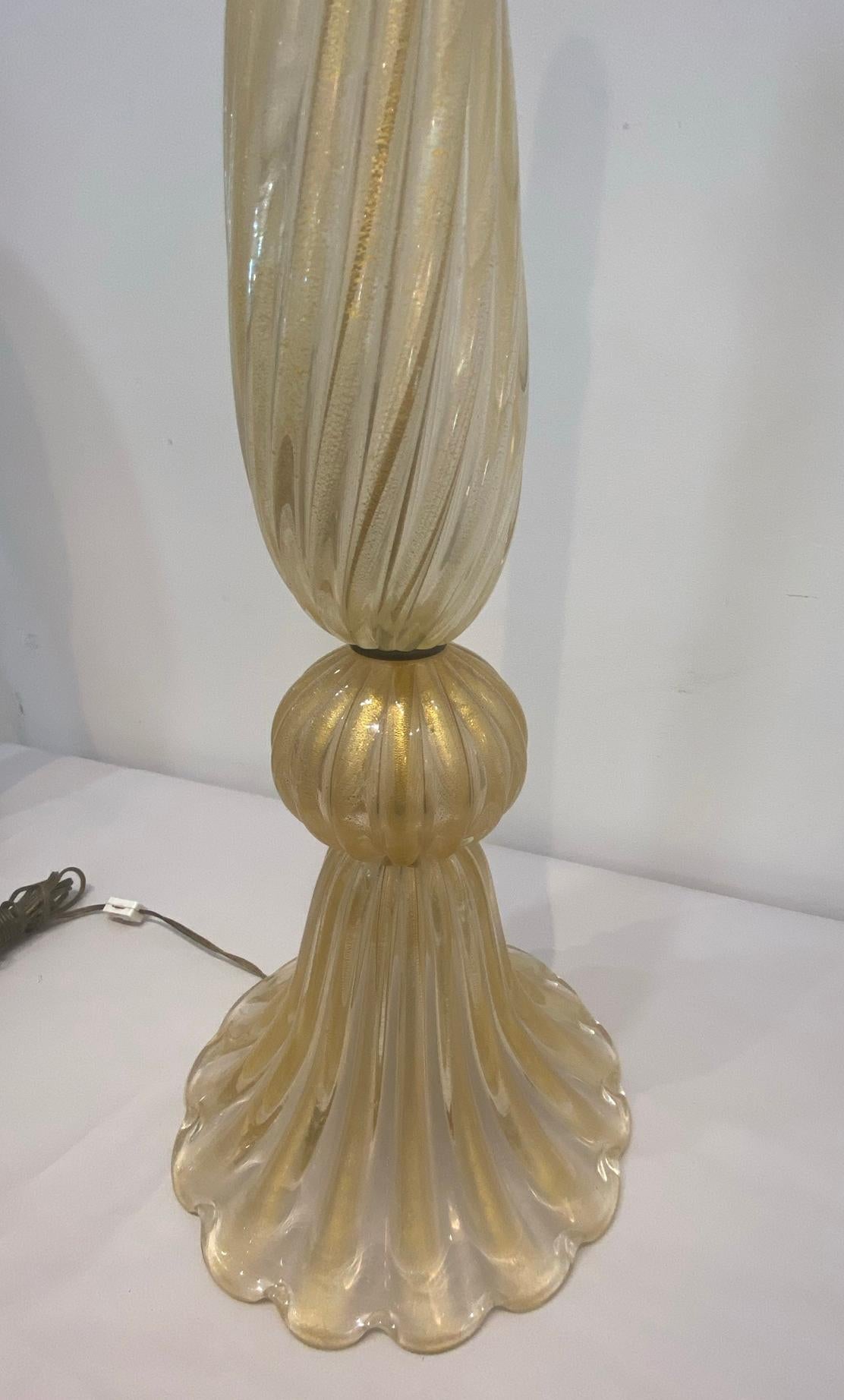 20th Century Barovier & Toso Murano Art Glass Floor Lamp For Sale