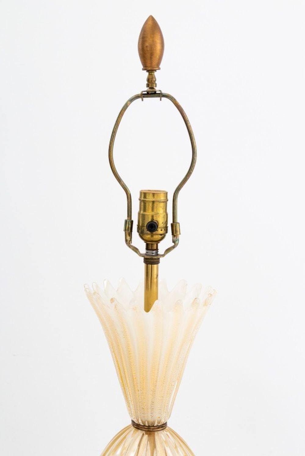 Modern Barovier & Toso Murano Art Glass Table Lamp For Sale
