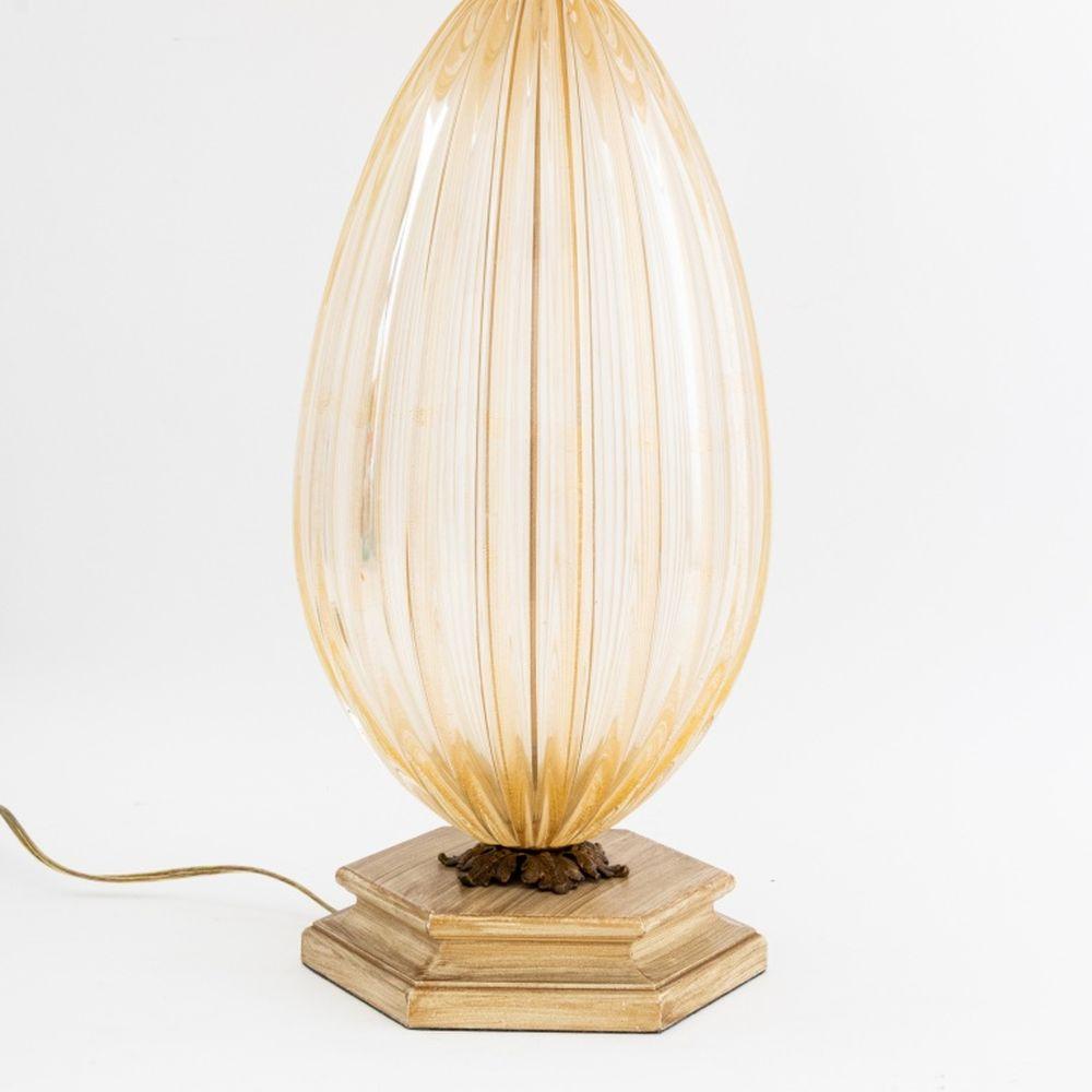 Italian Barovier & Toso Murano Art Glass Table Lamp For Sale