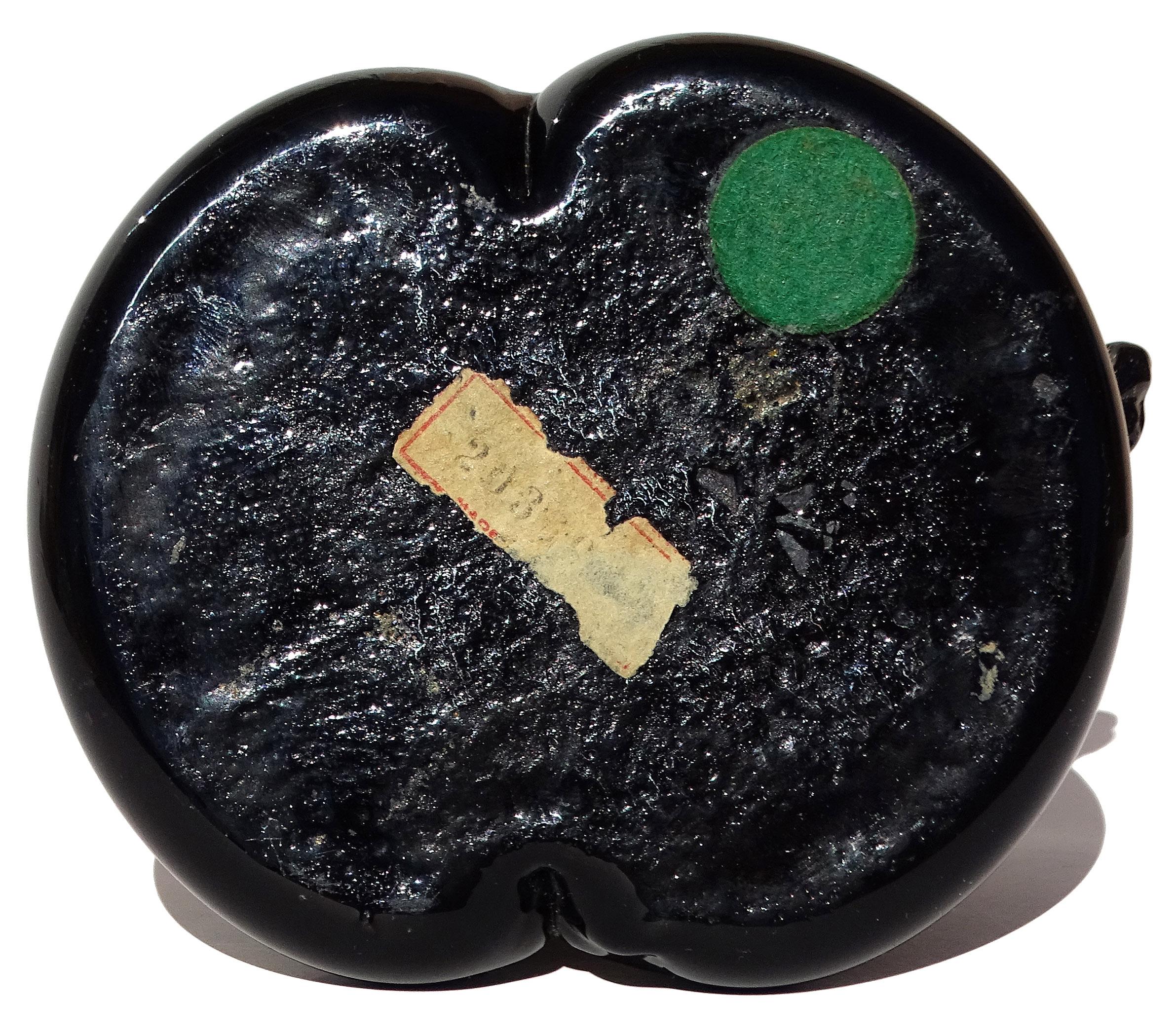 Barovier Toso Murano Schwarz Gold Flecken Italienische Kunst Glas Birne Obst Briefbeschwerer im Angebot 3