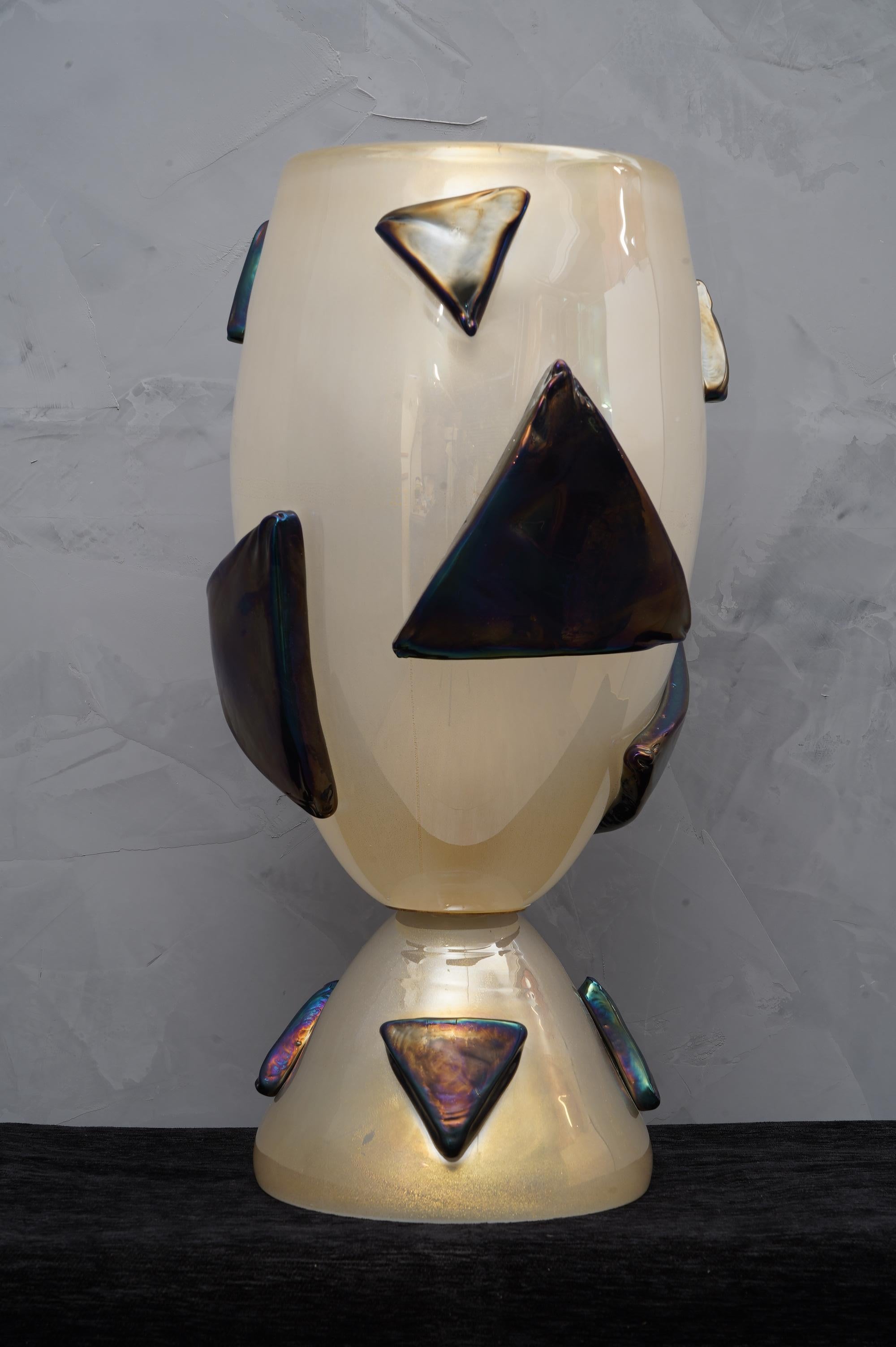 Barovier & Toso Murano Blown Glass Italian Midcentury Table Lamp, 1950 (Moderne der Mitte des Jahrhunderts)
