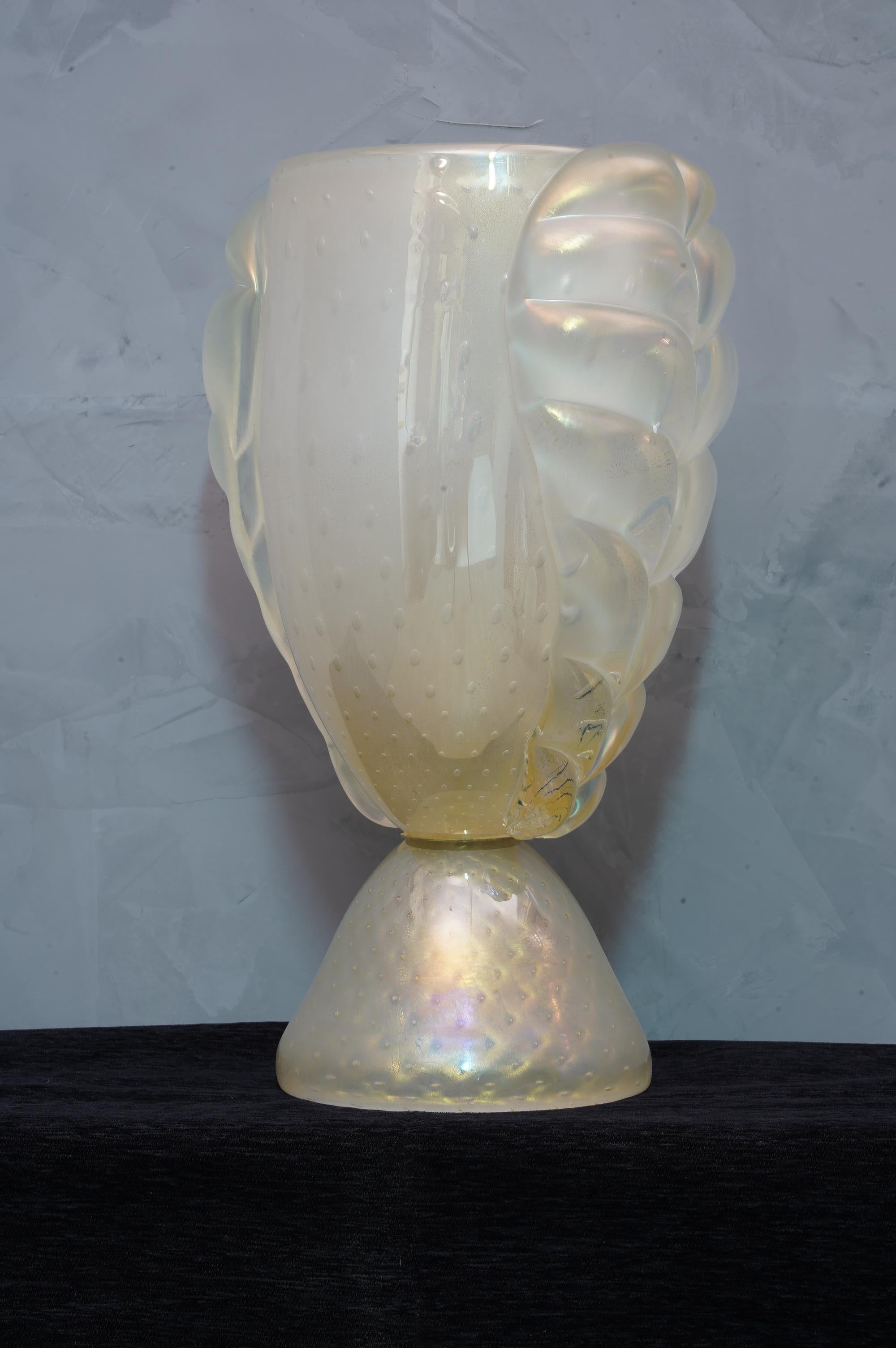 Mid-Century Modern Barovier & Toso Murano Blown Glass Italian Midcentury Table Lamp, 1950