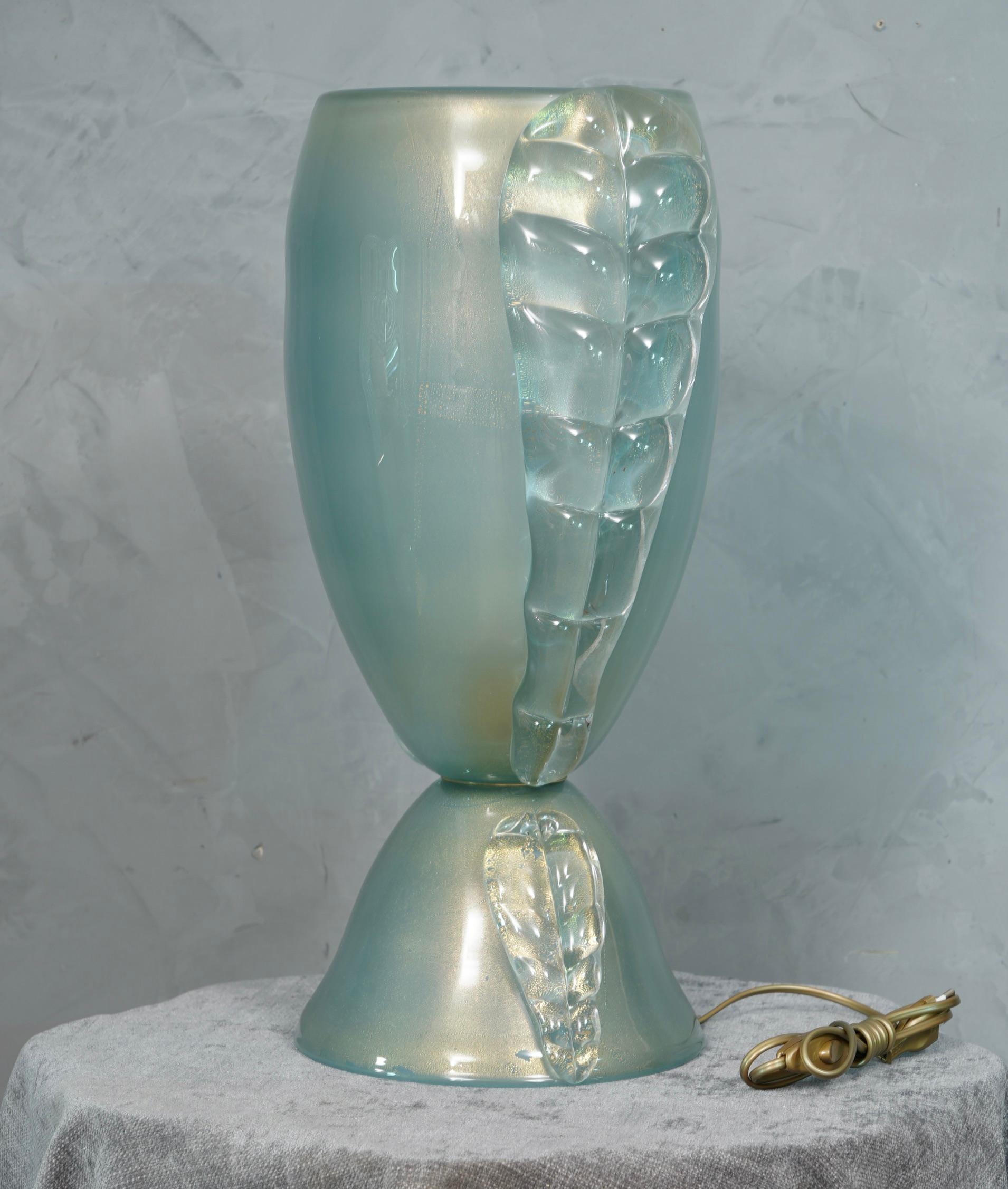 Mid-Century Modern Barovier & Toso Murano Blown Glass Italian Midcentury Table Lamp, 1950