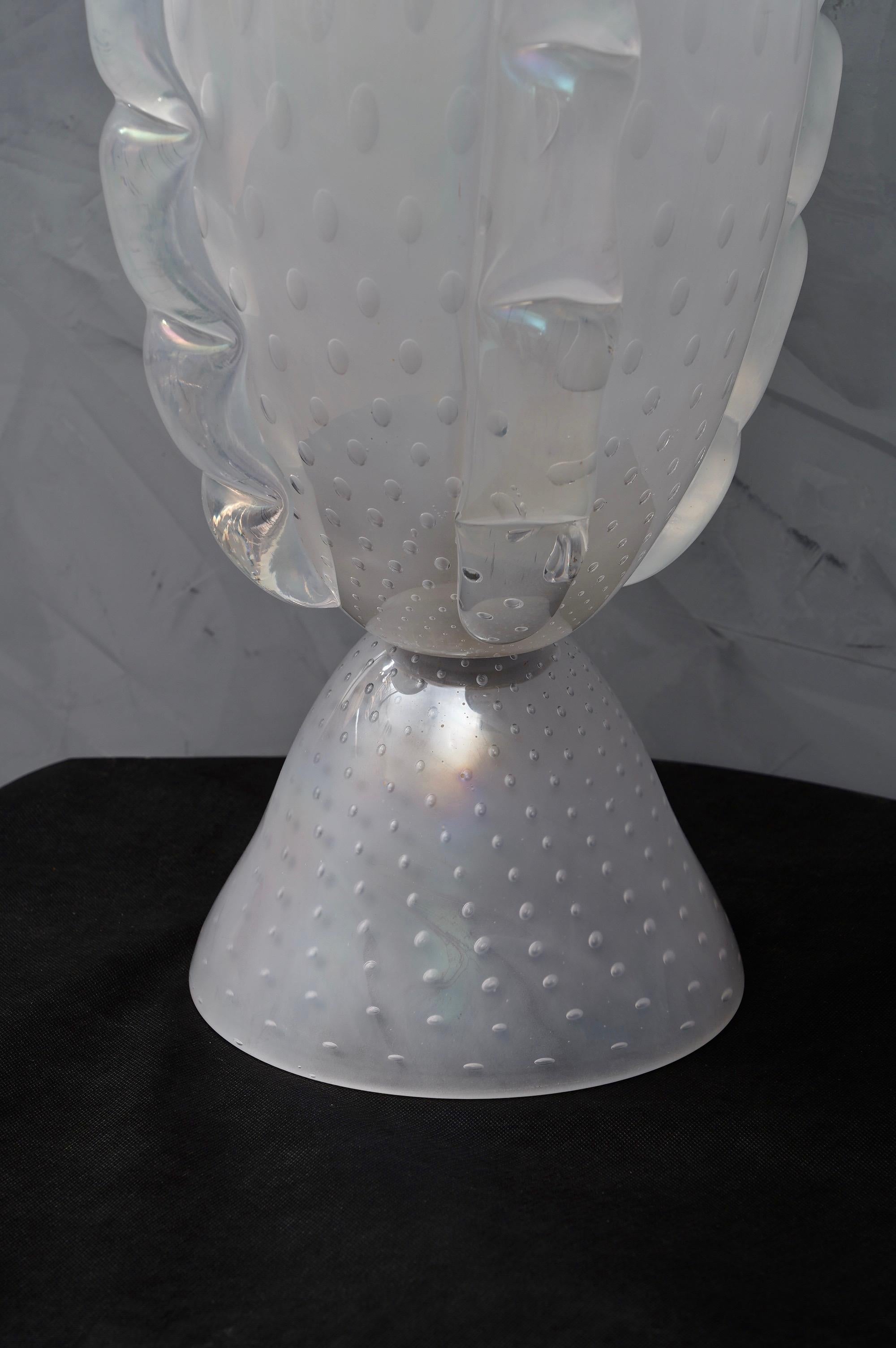 Barovier & Toso Murano Blown Glass Italian Midcentury Table Lamp, 1950 In Excellent Condition In Rome, IT