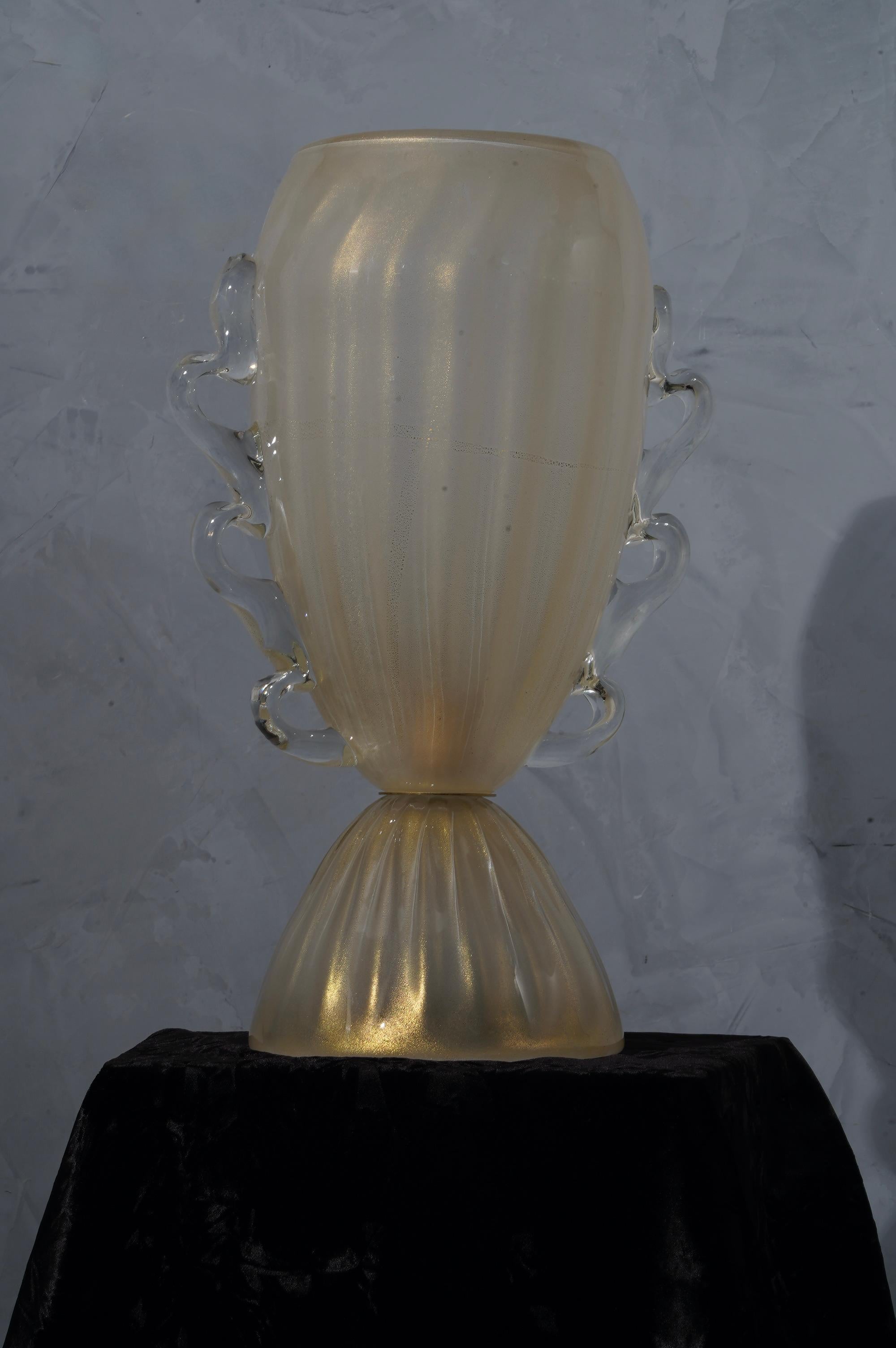 Barovier & Toso Murano Blown Glass Italian Midcentury Table Lamp, 1960 In Good Condition In Rome, IT