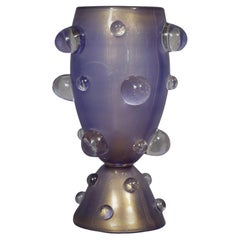 Barovier & Toso Murano Blown Glass Periwinkle Color Midcentury Table Lamp, 1950