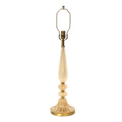 Barovier & Toso Murano Bullicante Glass Table Lamp with Avventurina, 1950s