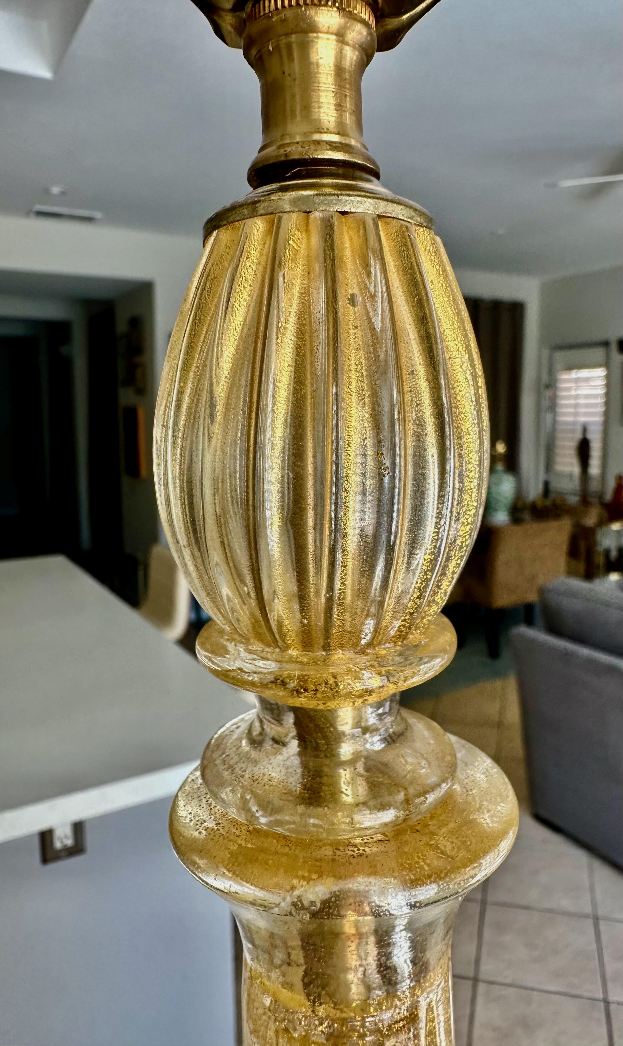 Barovier & Toso Lámpara de mesa de cristal de Murano Coronado d'Oro en venta 8