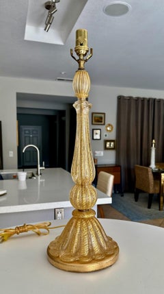 Barovier & Toso Murano Coronado d'Oro Glass Table Lamp