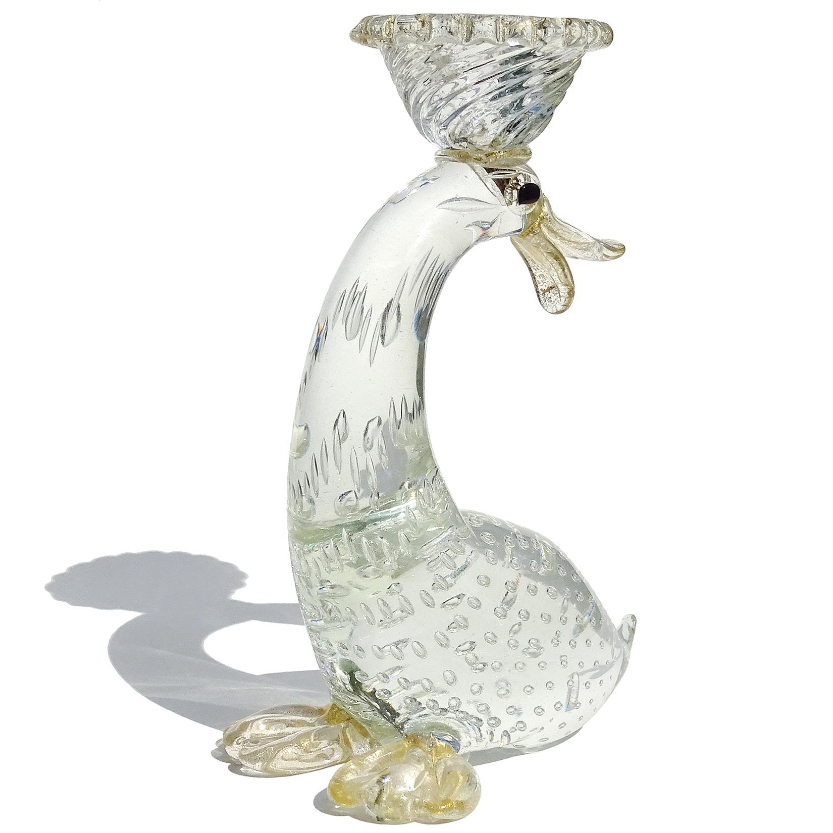 Barovier Toso Murano Crystal Clear Gold Art Glass Sculpture Bon état - En vente à Kissimmee, FL