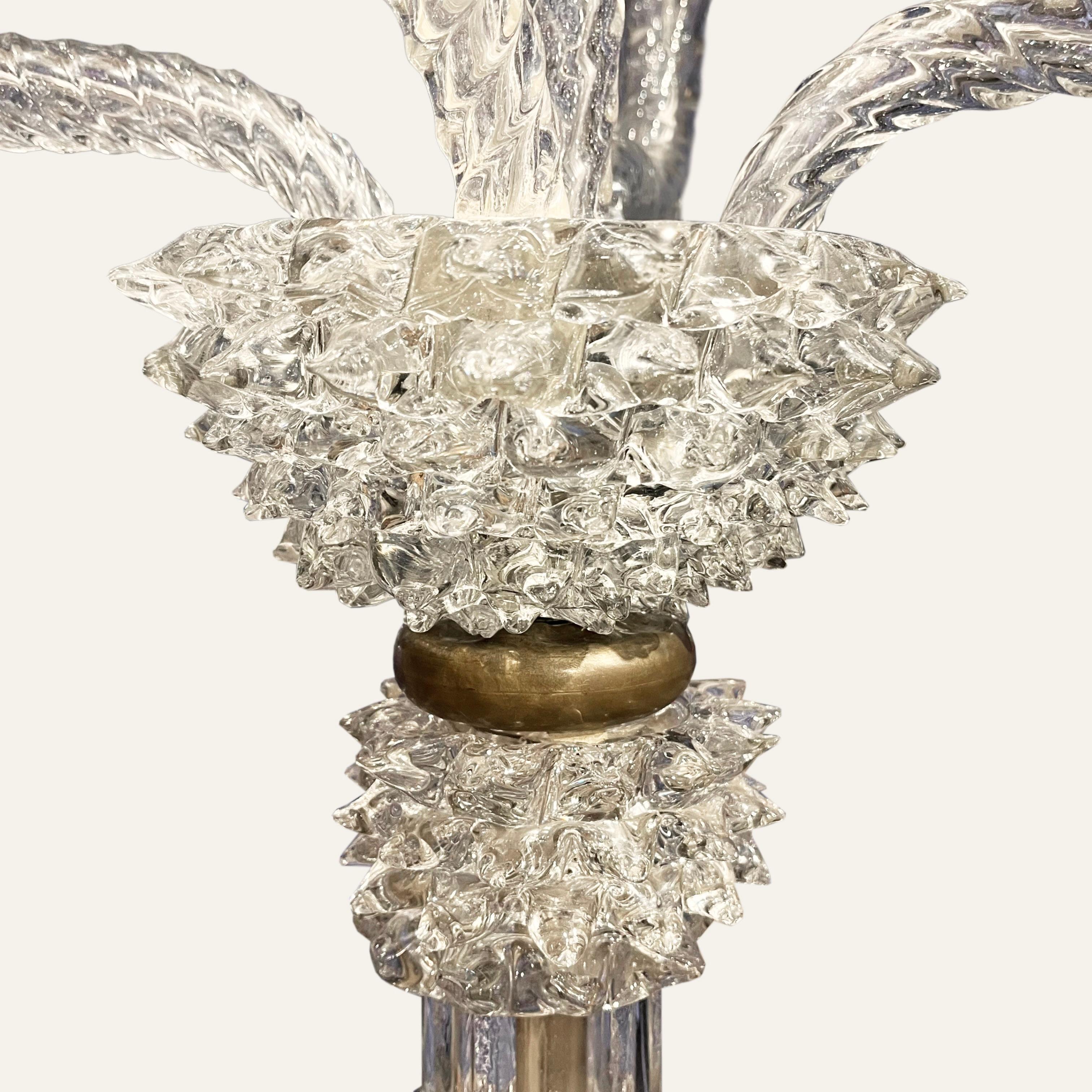 Mid-20th Century Barovier & Toso Murano Floor Lamp circa 1940 For Sale